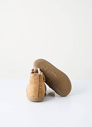 Botine/ghete nubuc vârf rotund bej CHAUSSEA fată