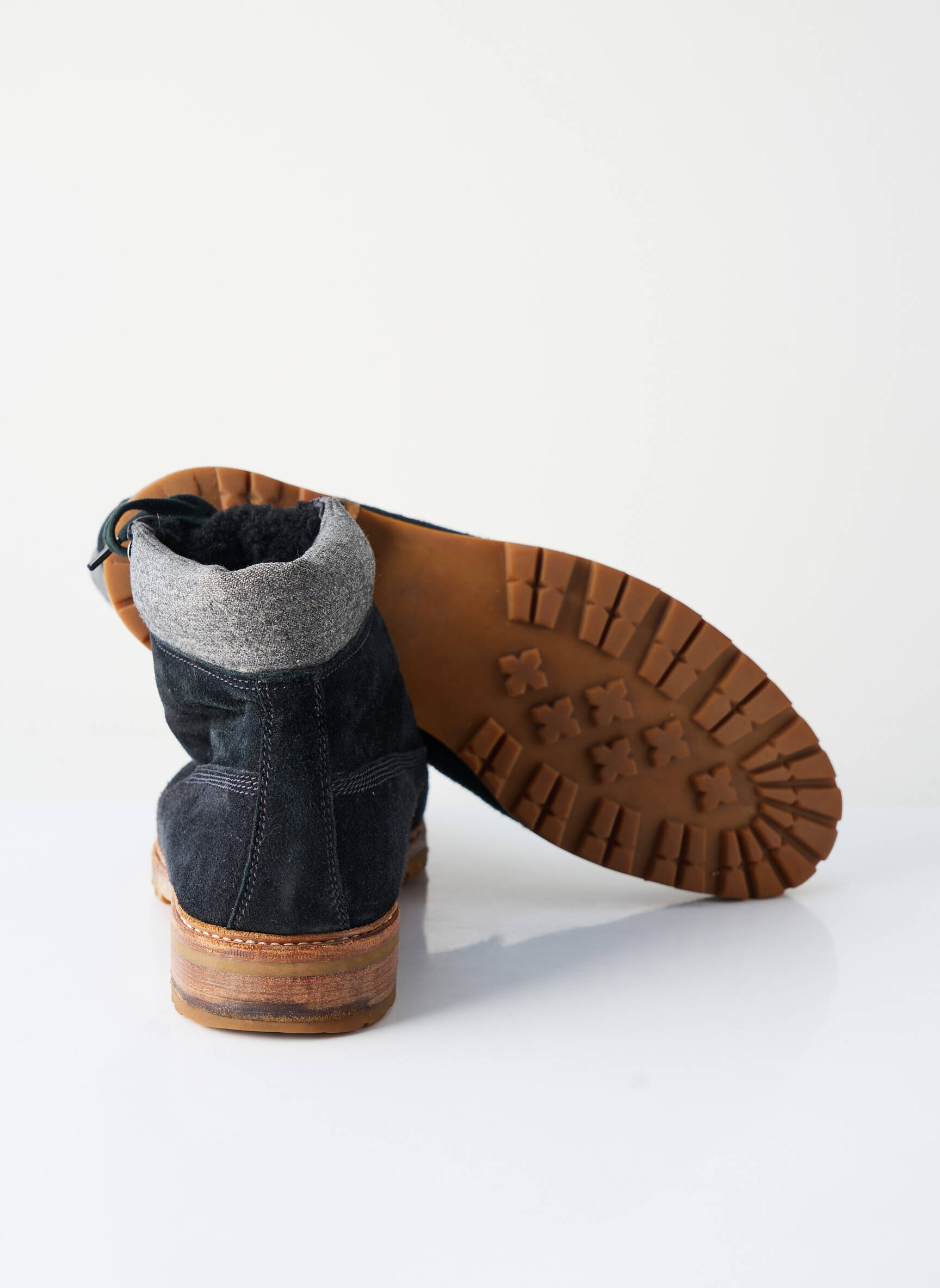 Botine/ghete nubuc vârf rotund negru CORNELIANI bărbat