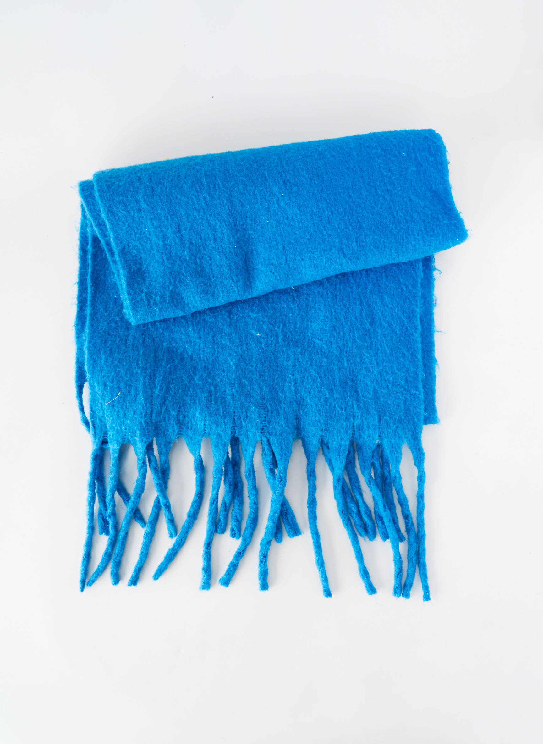 Eșarfă tricot tricot pufos albastru SANS MARQUE femeie