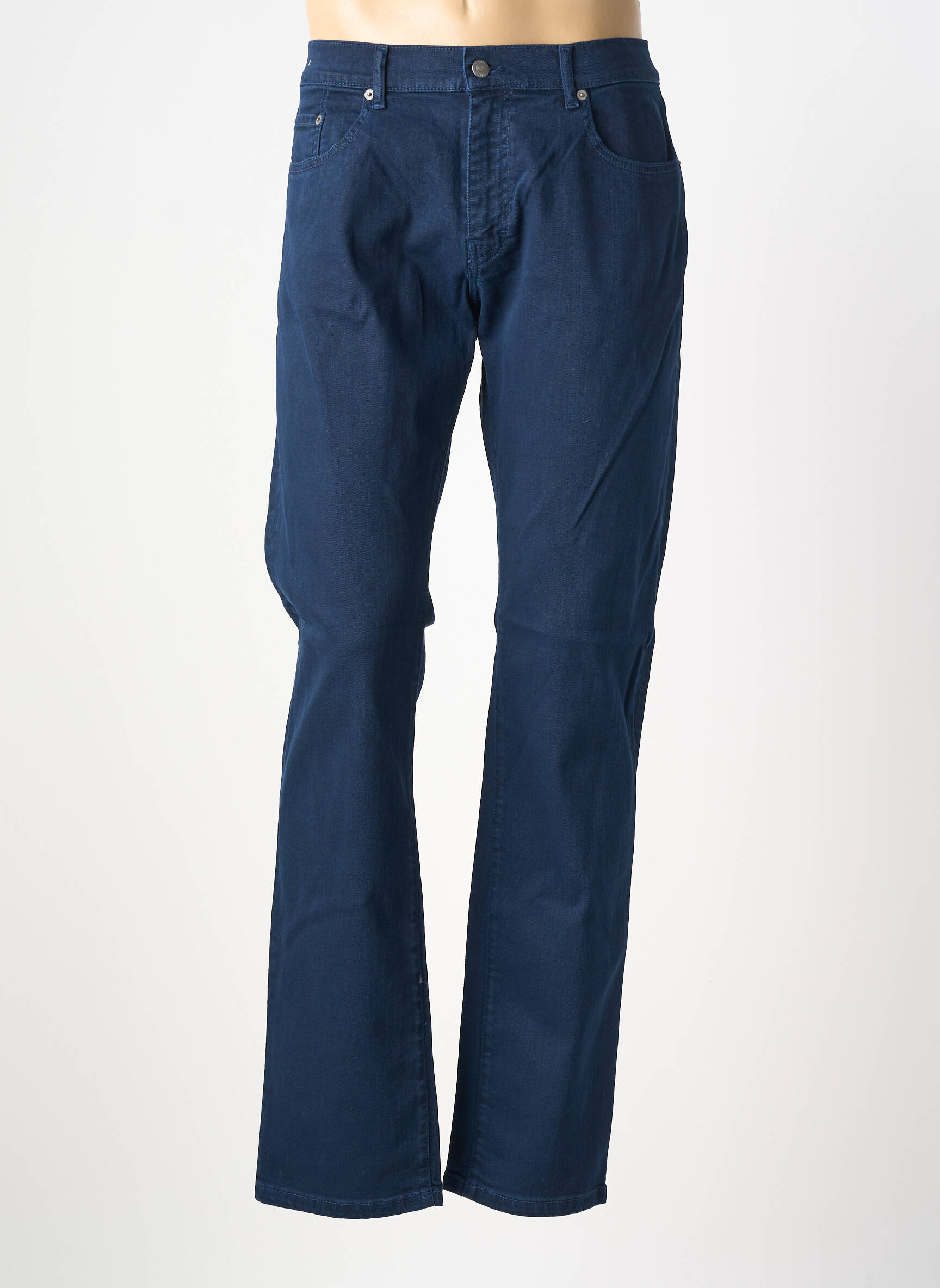 Pantalon slim închidere cu fermoar sub clapetă cu nasturi albastru GALLICE bărbat