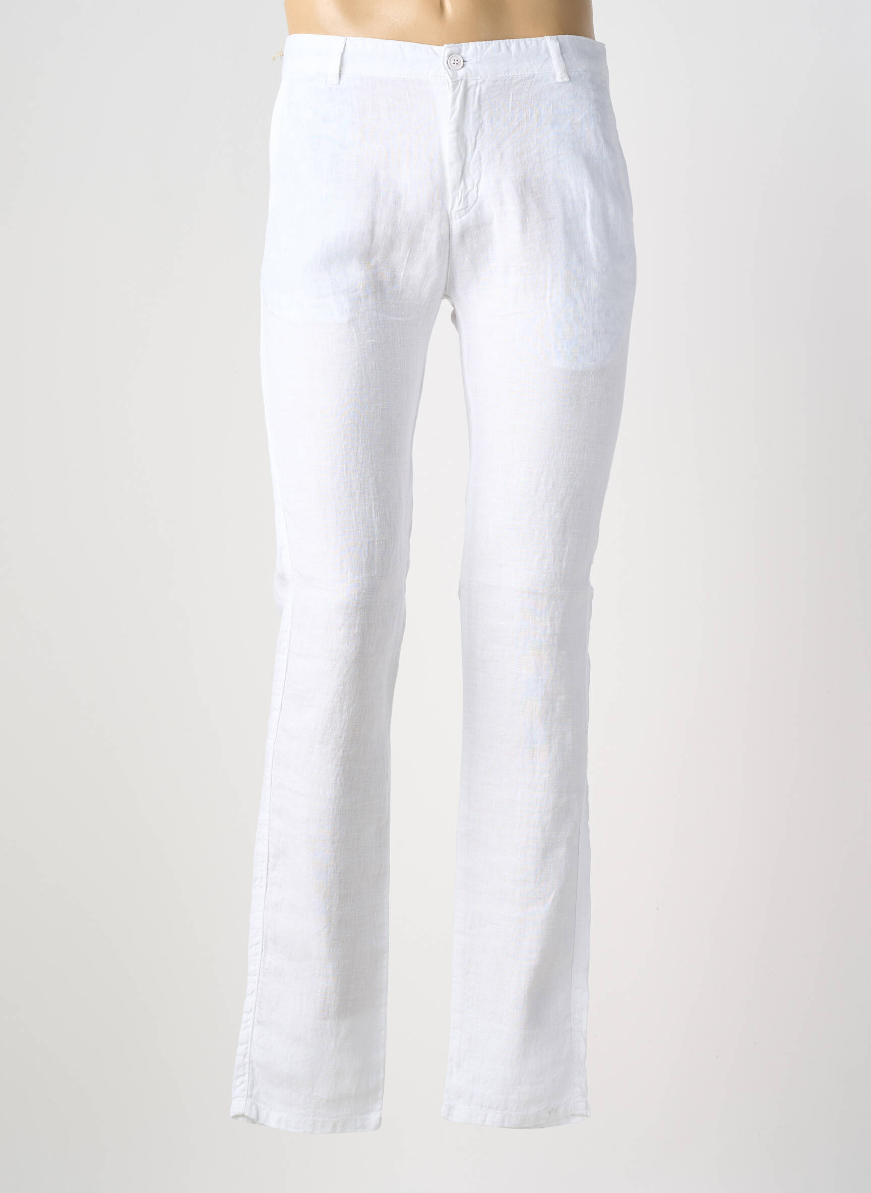Pantalon slim închidere cu fermoar sub clapetă cu nasturi alb BLUE LEMON bărbat