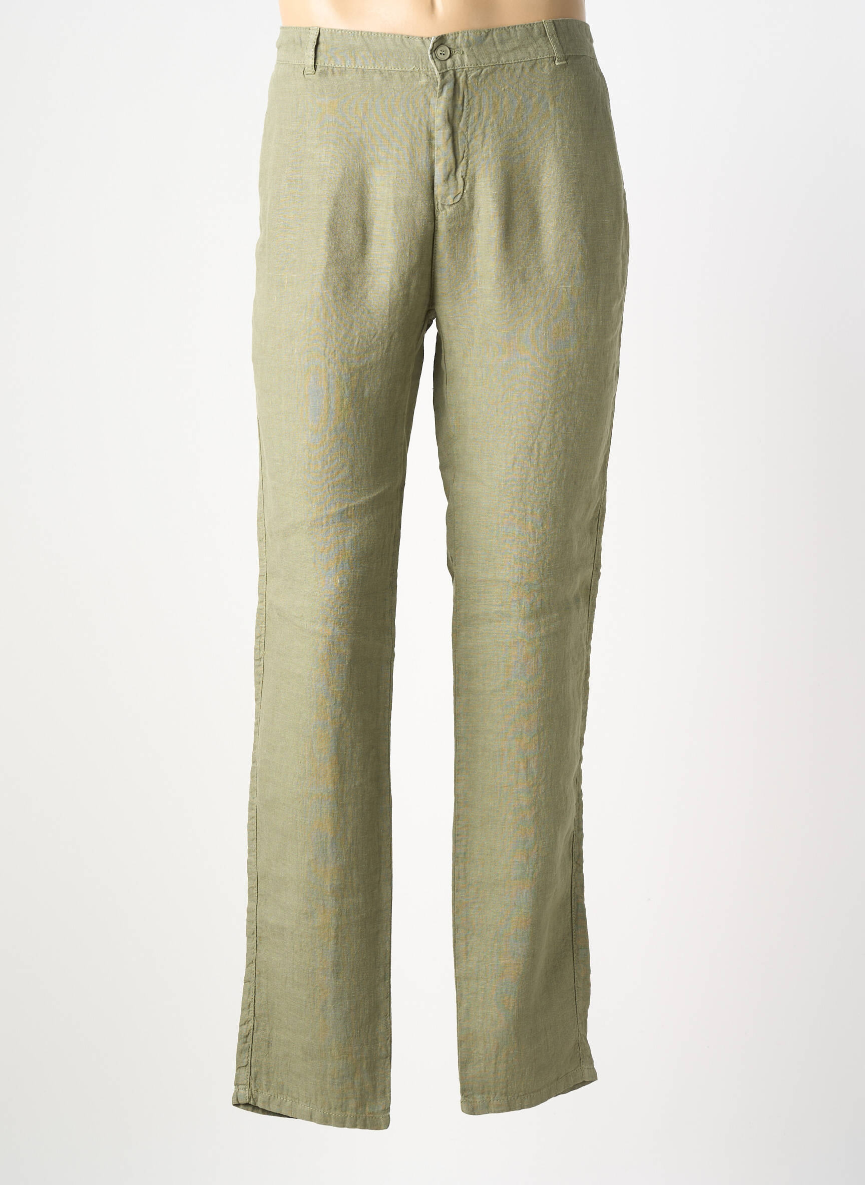Pantalon slim închidere cu fermoar sub clapetă cu nasturi verde BLUE LEMON bărbat