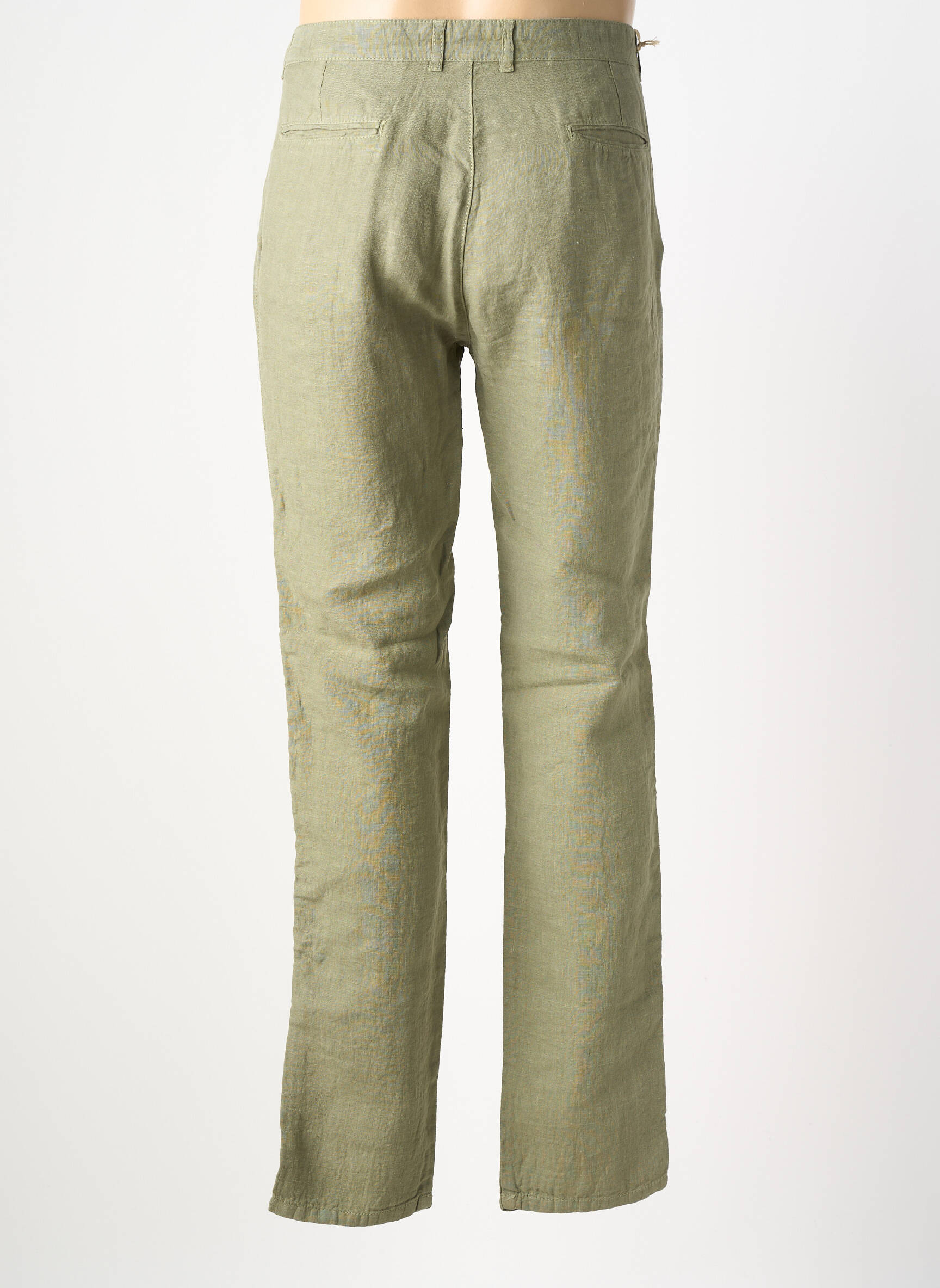 Pantalon slim închidere cu fermoar sub clapetă cu nasturi verde BLUE LEMON bărbat