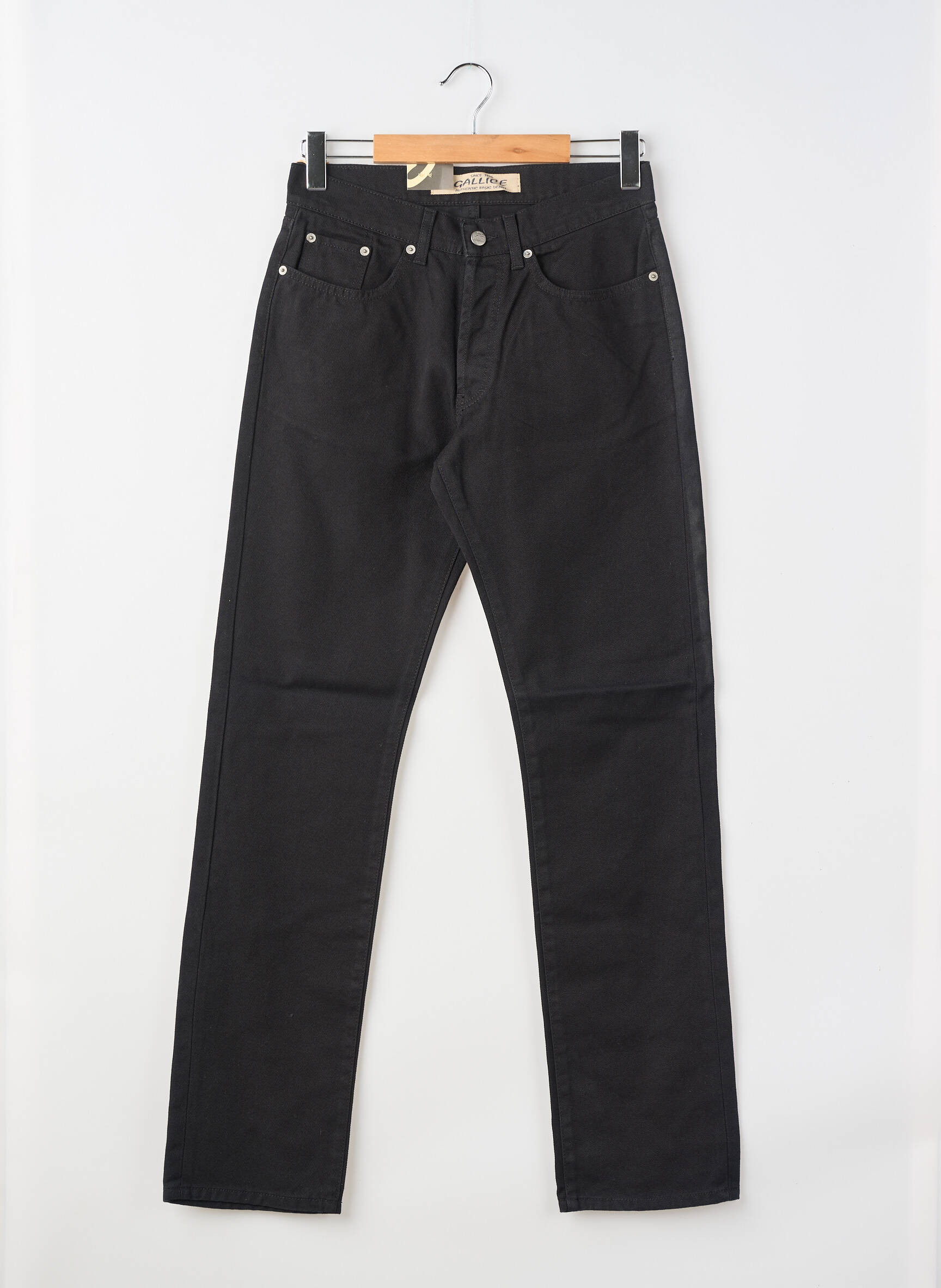 Pantalon slim închidere cu fermoar sub clapetă cu nasturi negru GALLICE bărbat