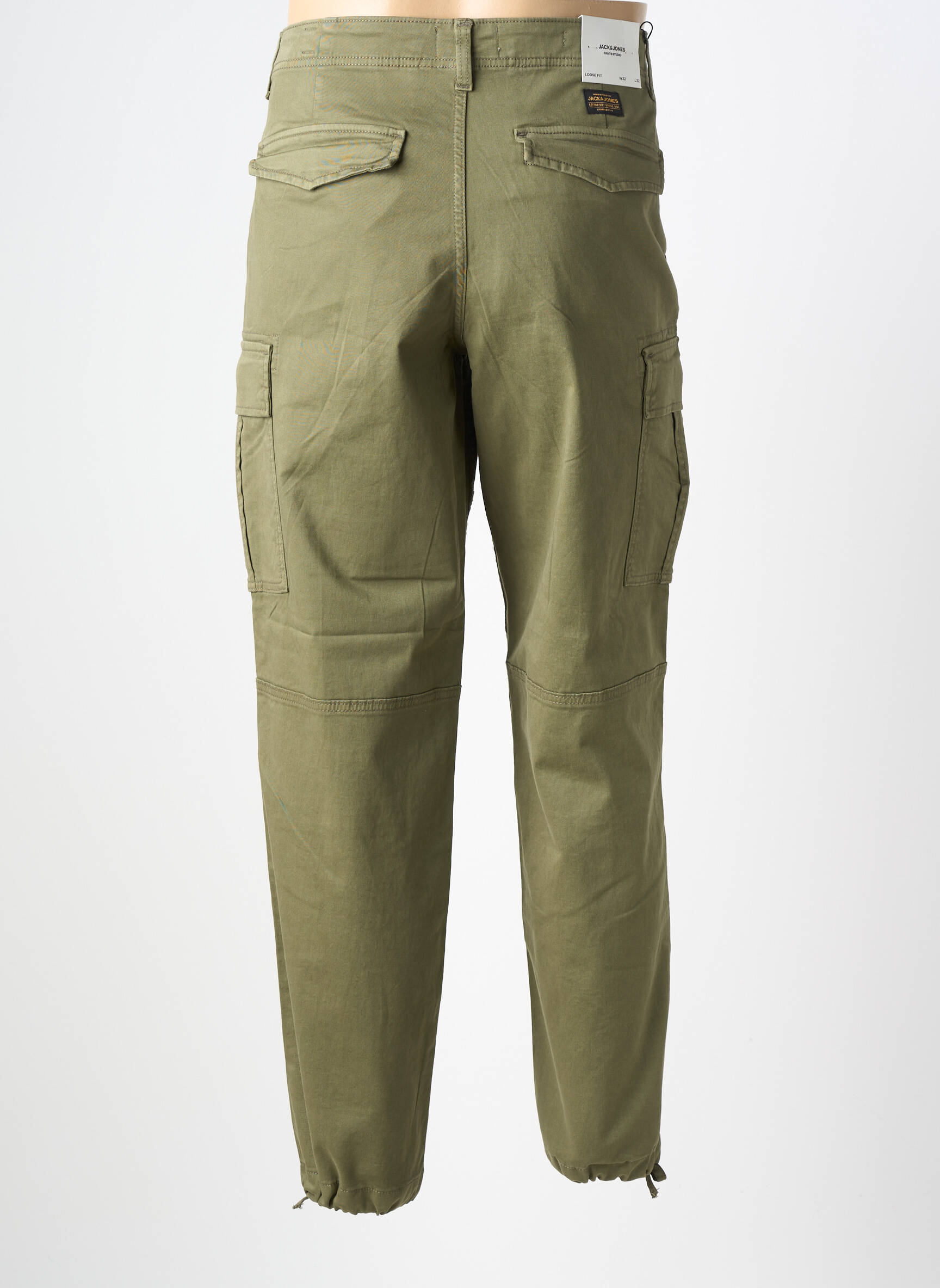 Pantalon cargo strânsă pe partea de jos mărime normală verde JACK & JONES bărbat