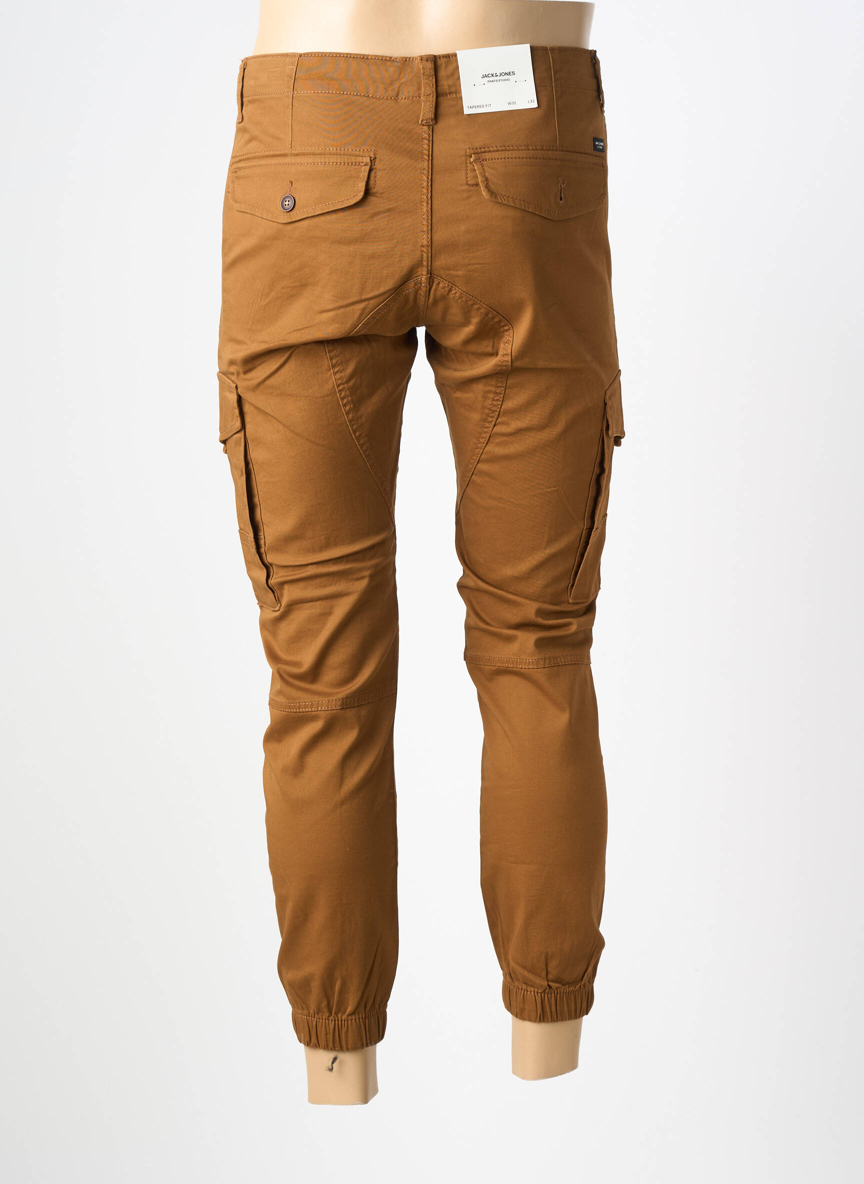 Pantalon cargo strânsă pe partea de jos mărime normală maro JACK & JONES bărbat