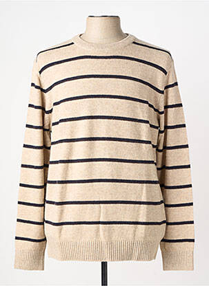 Pulover elasticitate mâneci lungi bej JACK & JONES bărbat