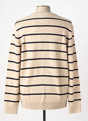 Pulover elasticitate mâneci lungi bej JACK & JONES bărbat