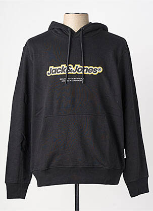 Hanorac cu glugă țesătură jersey mâneci lungi negru JACK & JONES bărbat