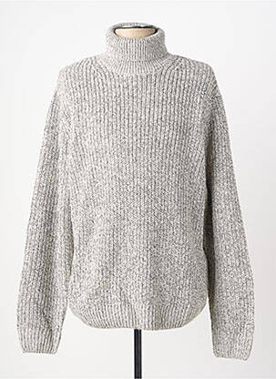 Pulover cu guler înalt țesătură melanj mâneci lungi gri JACK & JONES femeie