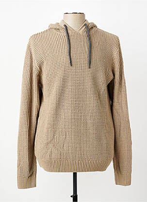 Pulover guler rotund mâneci lungi bej JACK & JONES bărbat