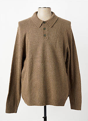 Pulover guler polo mâneci lungi maro JACK & JONES bărbat