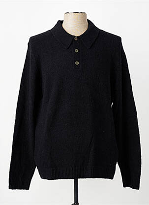 Pulover guler polo mâneci lungi negru JACK & JONES bărbat