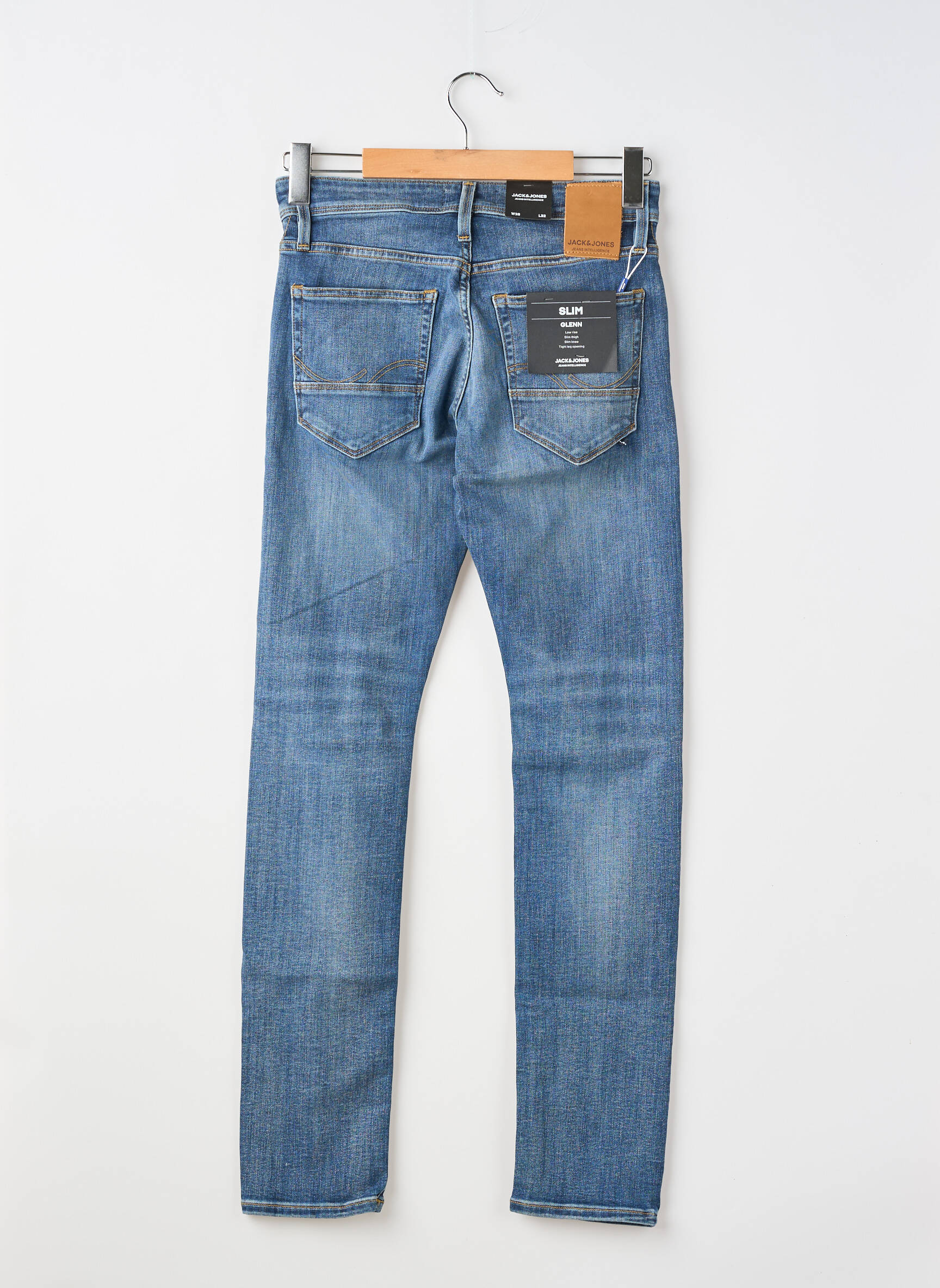 Blugi cu croială slim închidere cu nasturi pe față mărime normală albastru JACK & JONES bărbat
