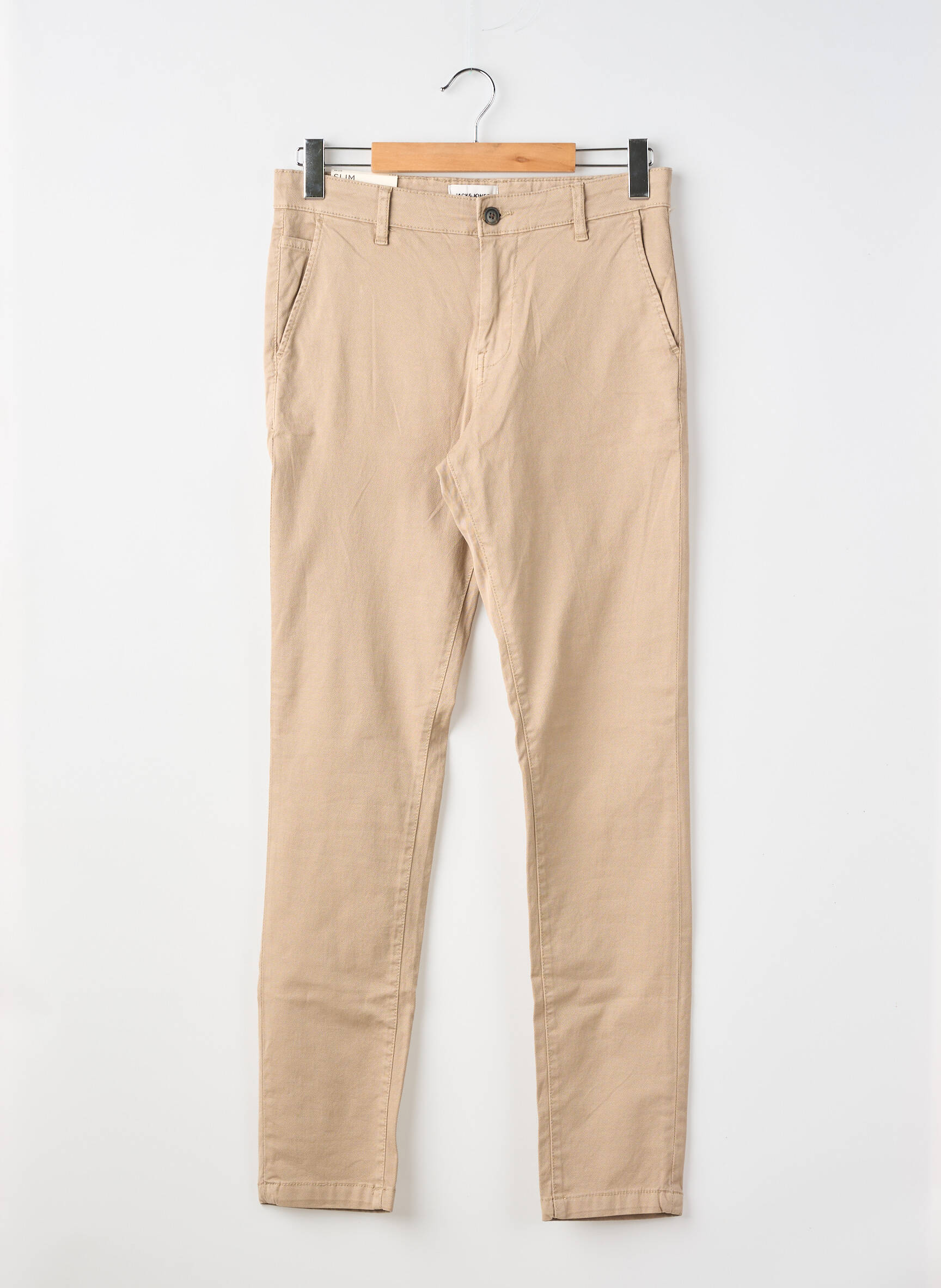Pantalon chino țesătură poplin mărime normală bej JACK & JONES bărbat