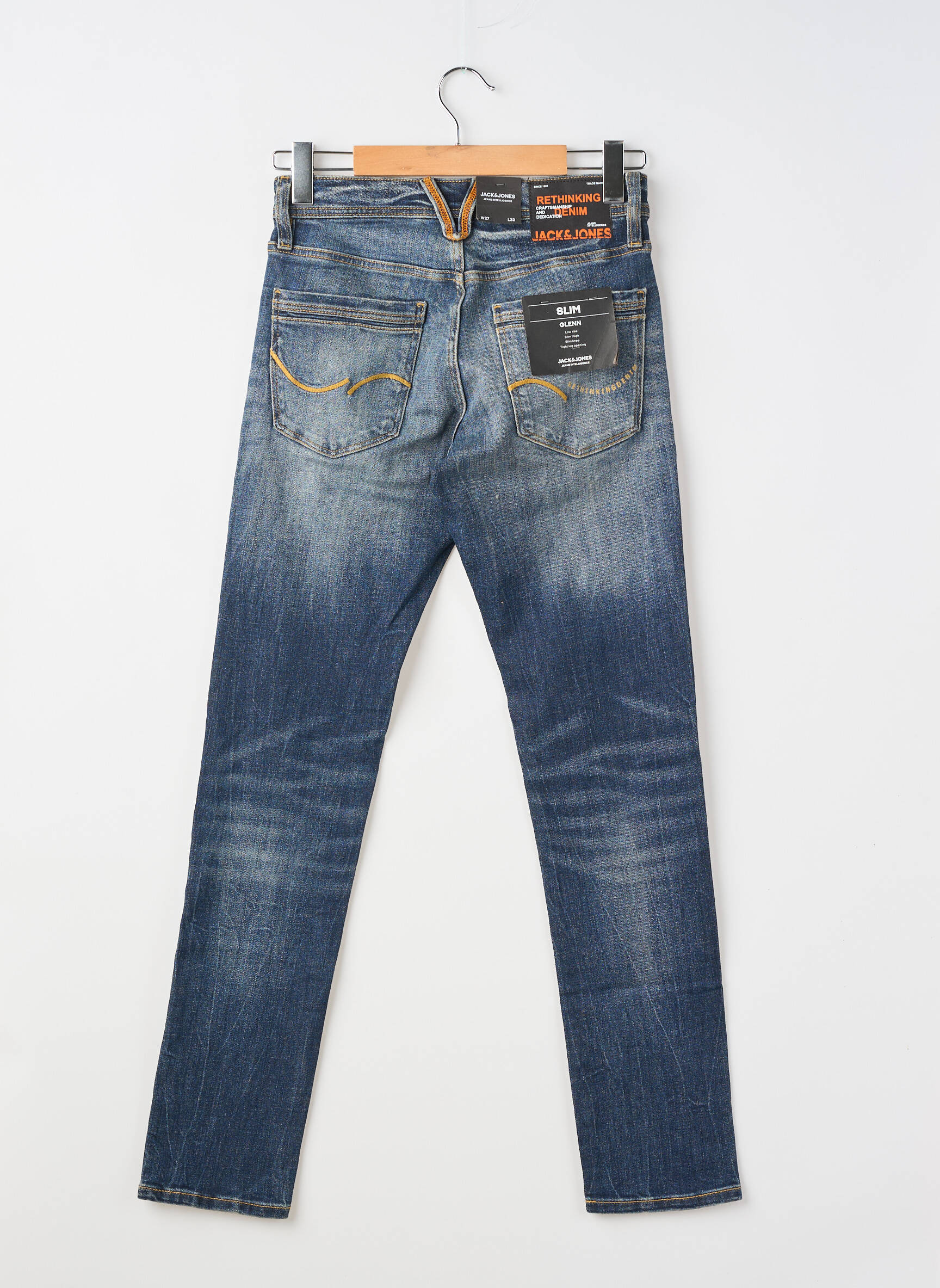 Blugi cu croială slim închidere cu nasturi pe față mărime normală albastru JACK & JONES bărbat