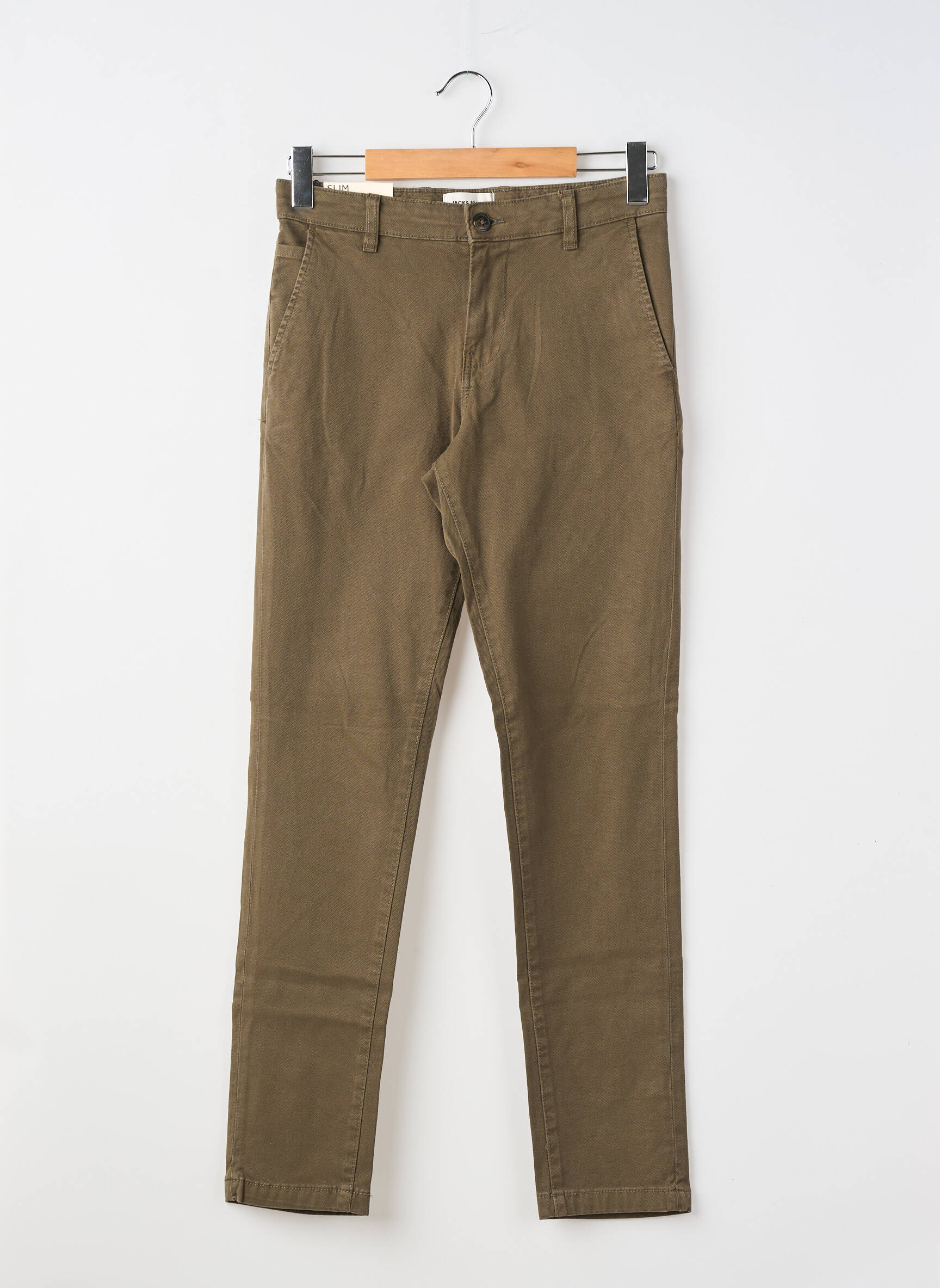 Pantalon chino țesătură poplin mărime normală verde JACK & JONES bărbat