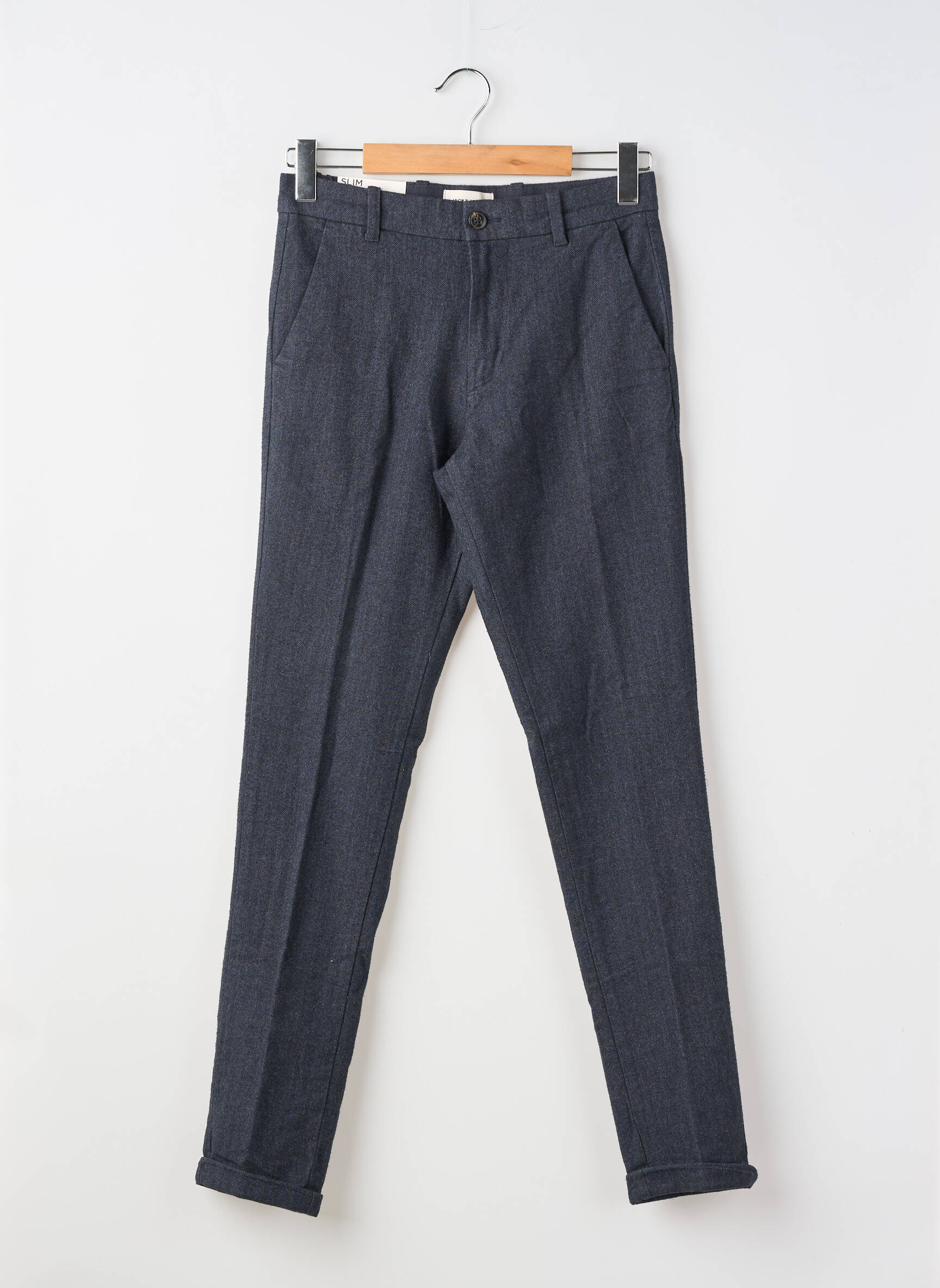Pantalon drept țesătură melanj mărime normală albastru JACK & JONES bărbat