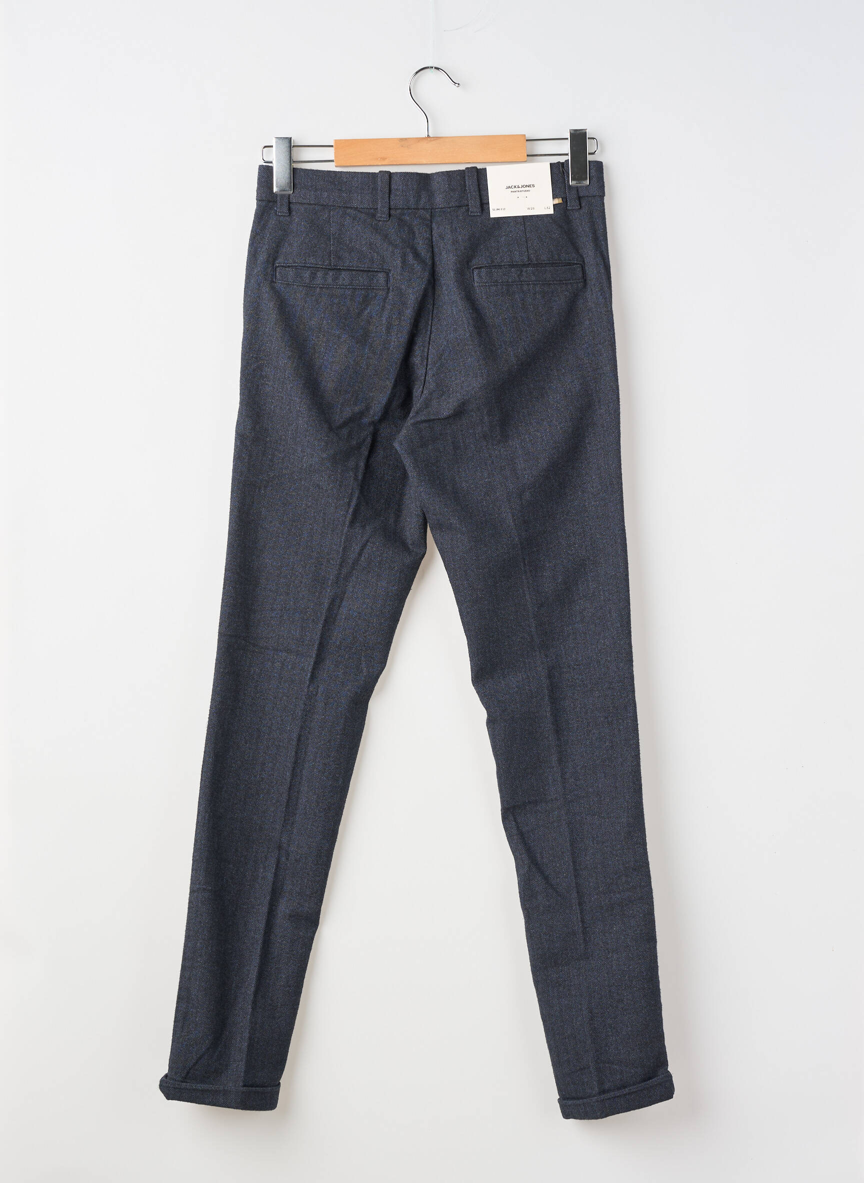Pantalon drept țesătură melanj mărime normală albastru JACK & JONES bărbat