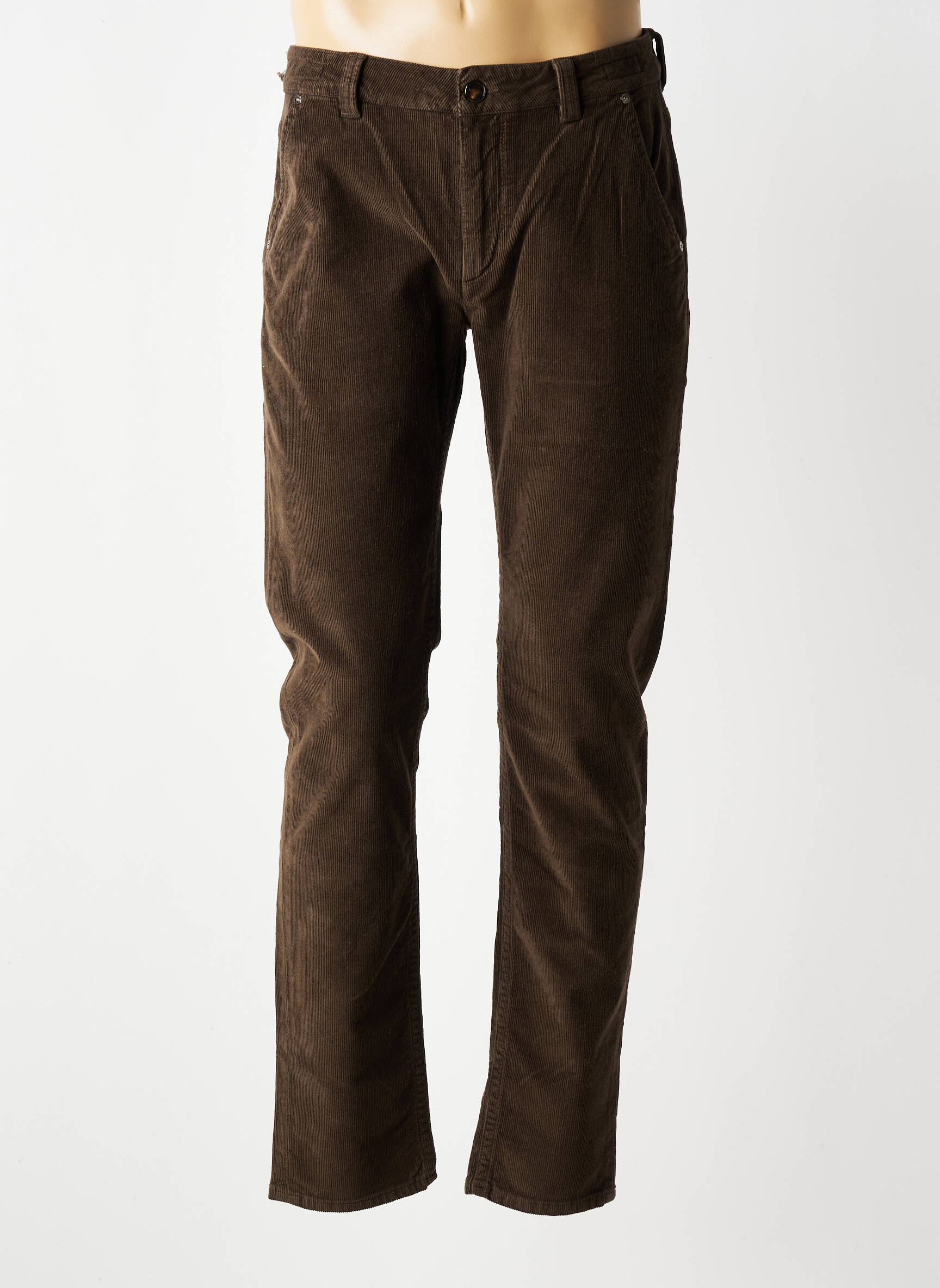 Pantalon slim țesătură catifea mărime normală maro BARMAS bărbat