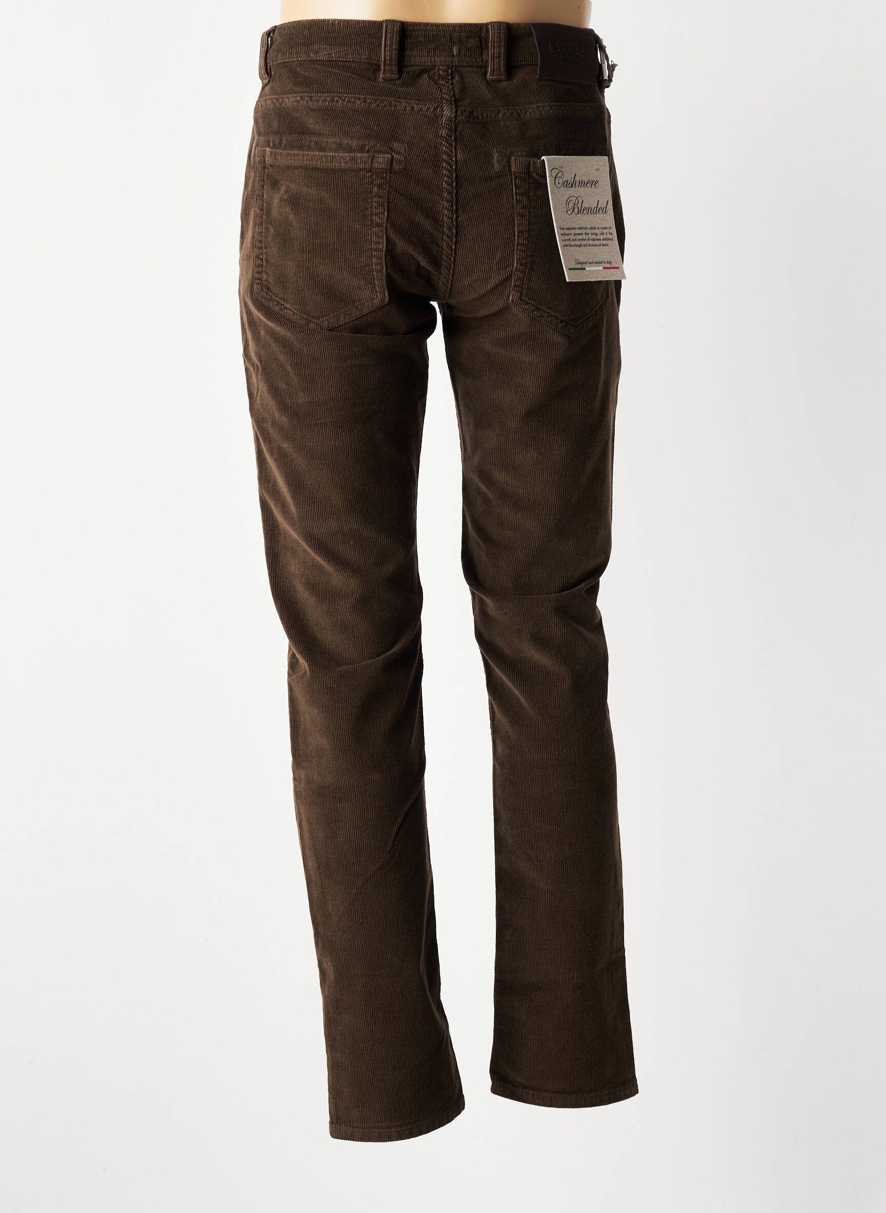 Pantalon slim țesătură catifea mărime normală maro BARMAS bărbat