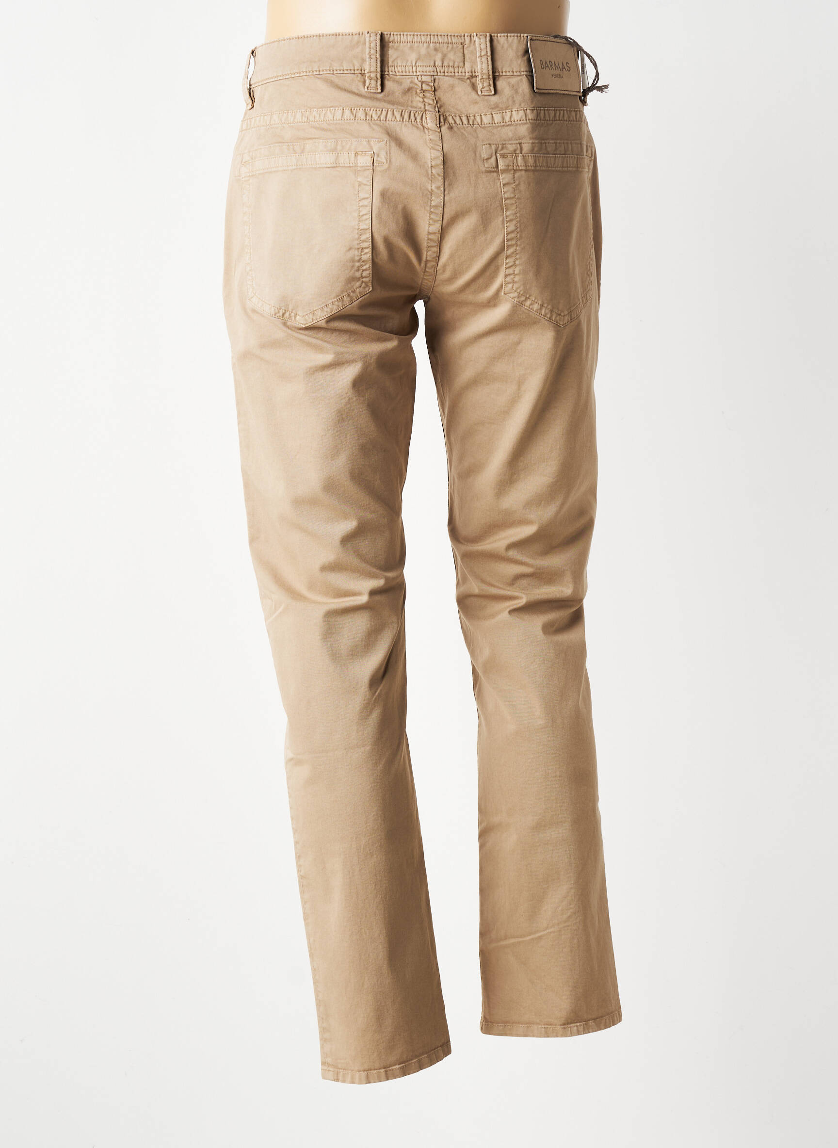 Pantalon slim țesătură poplin mărime normală maro BARMAS bărbat