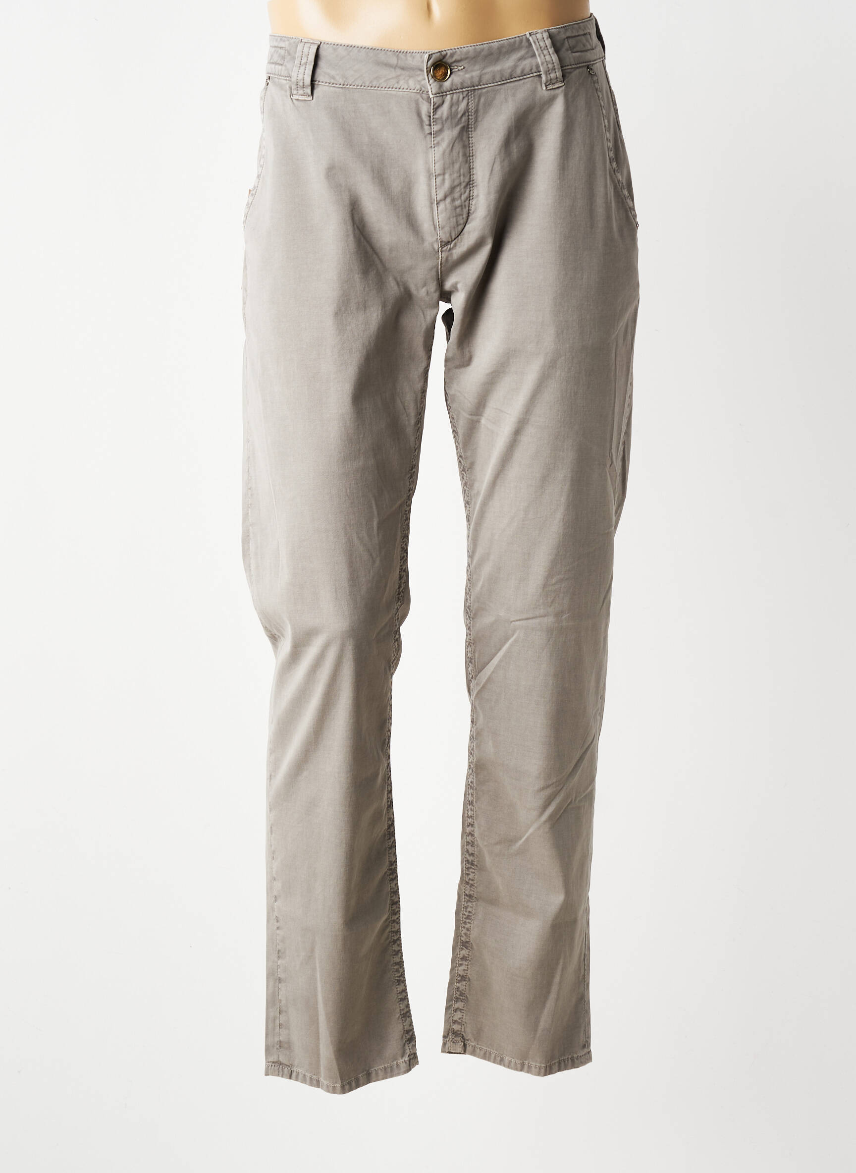 Pantalon slim țesătură poplin mărime normală gri BARMAS bărbat