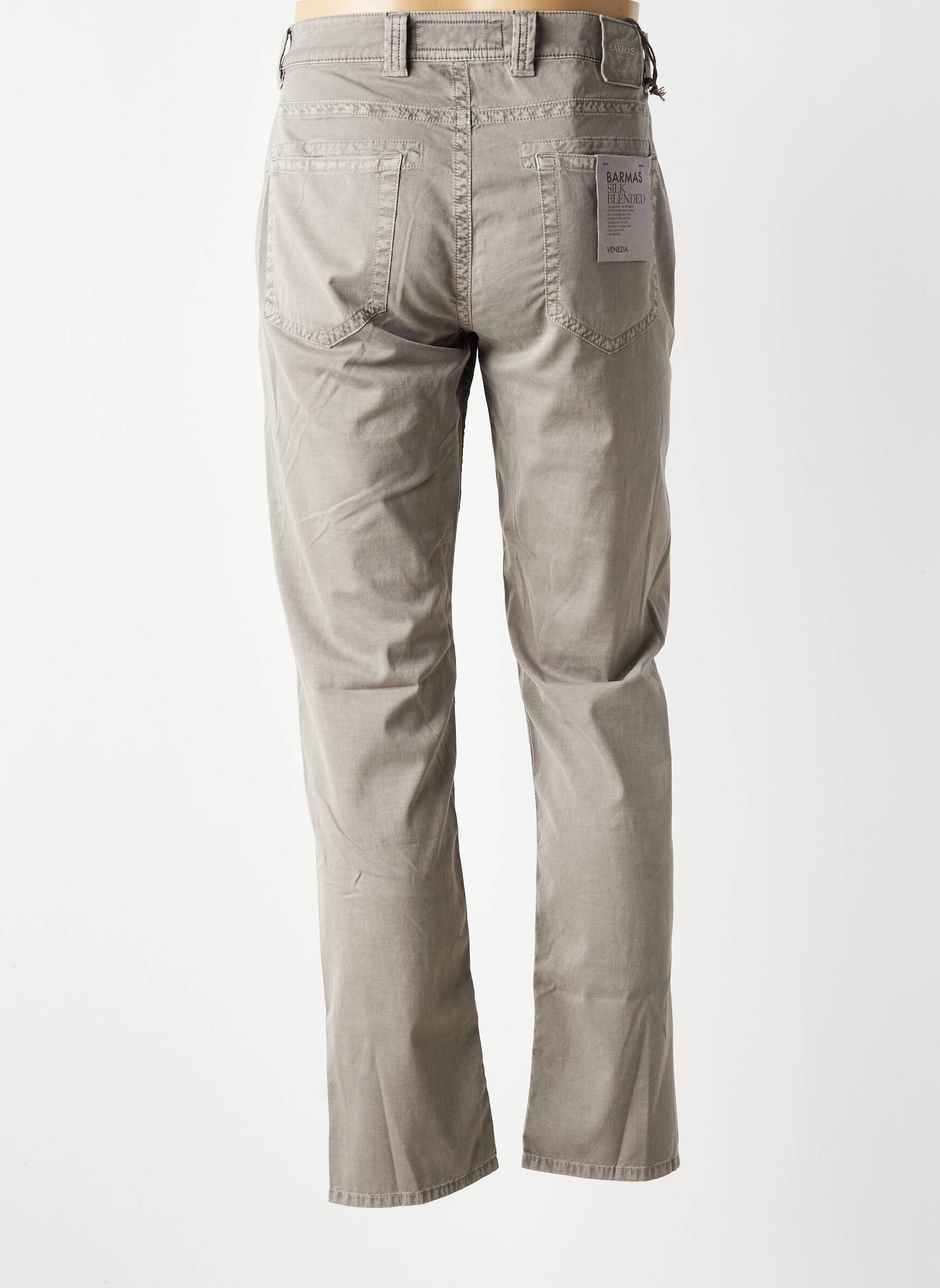 Pantalon slim țesătură poplin mărime normală gri BARMAS bărbat
