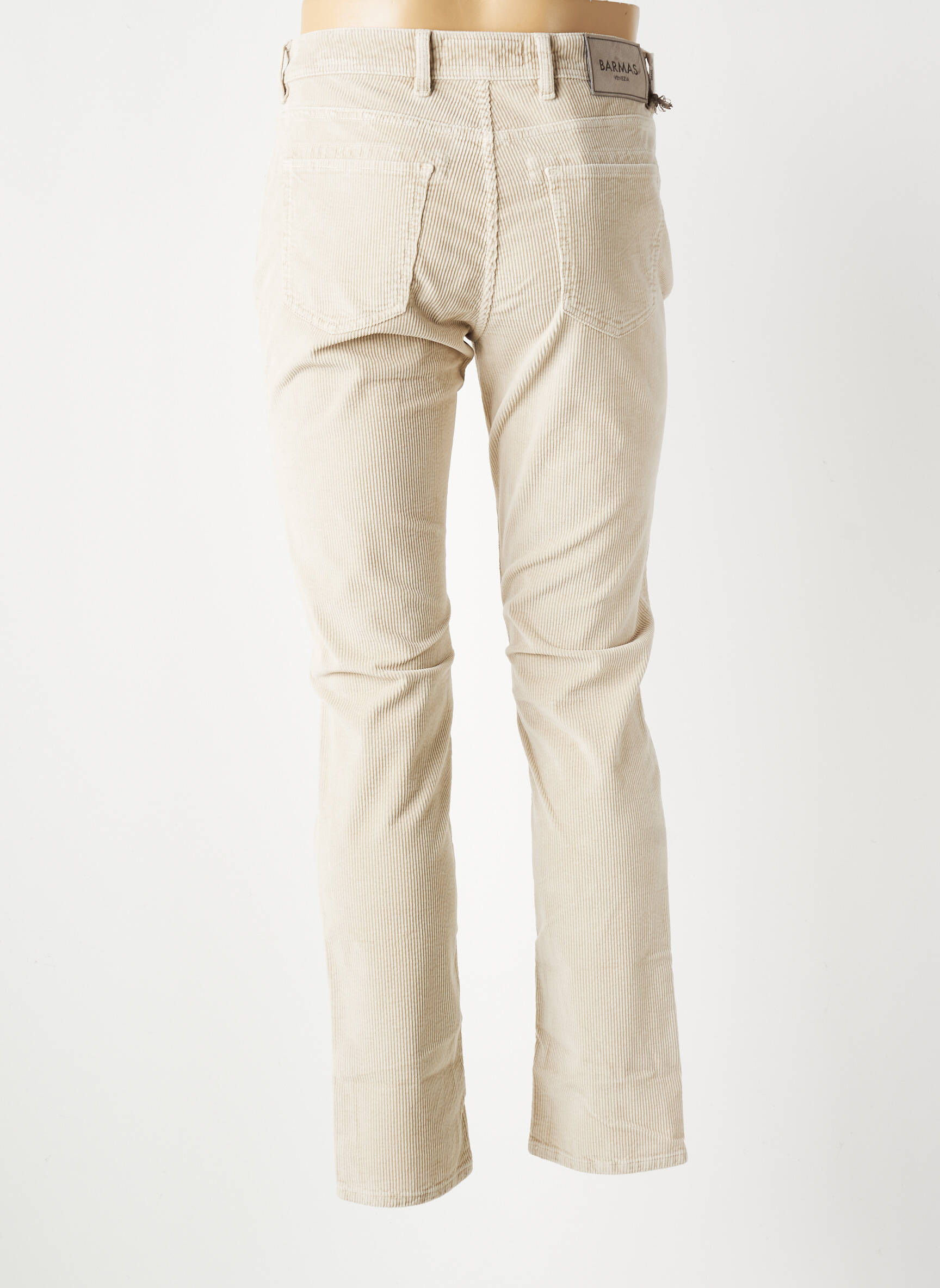 Pantalon slim închidere cu fermoar sub clapetă cu nasturi bej BARMAS bărbat