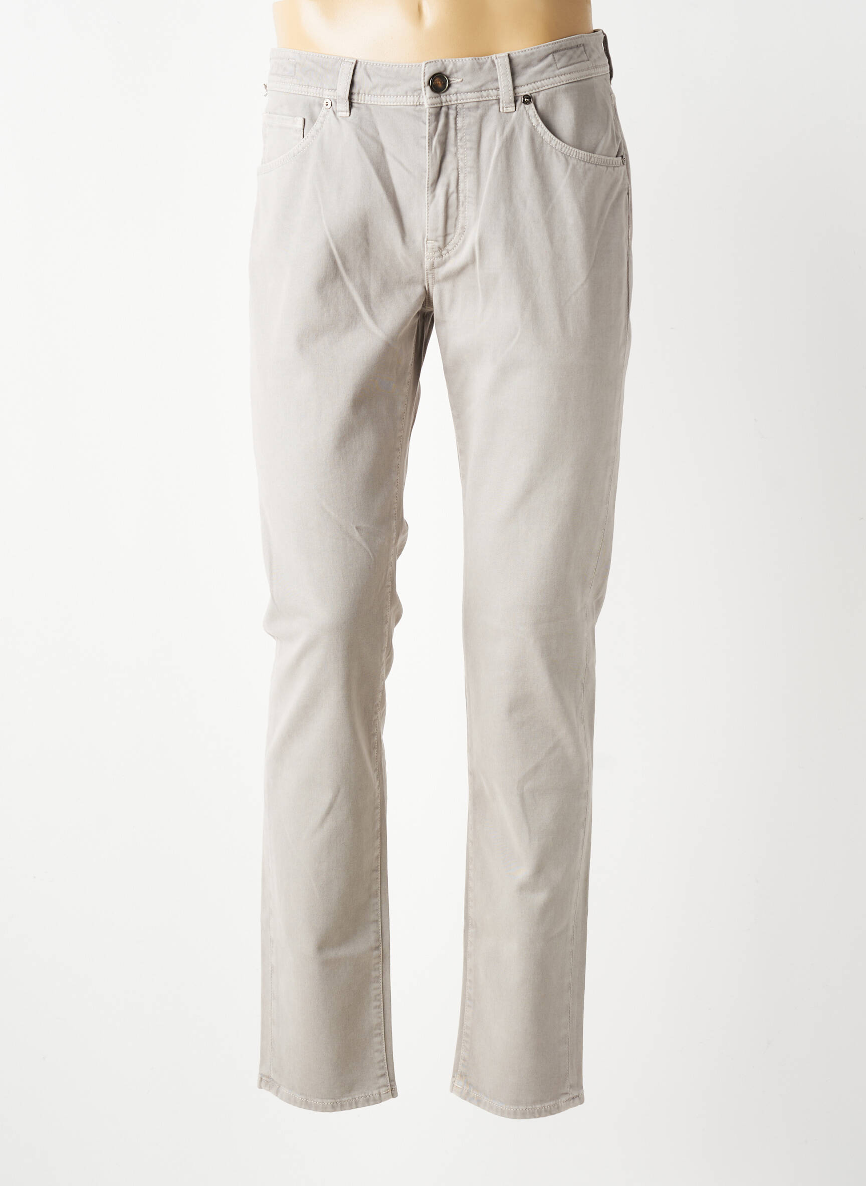 Pantalon slim închidere cu fermoar sub clapetă cu nasturi gri BARMAS bărbat
