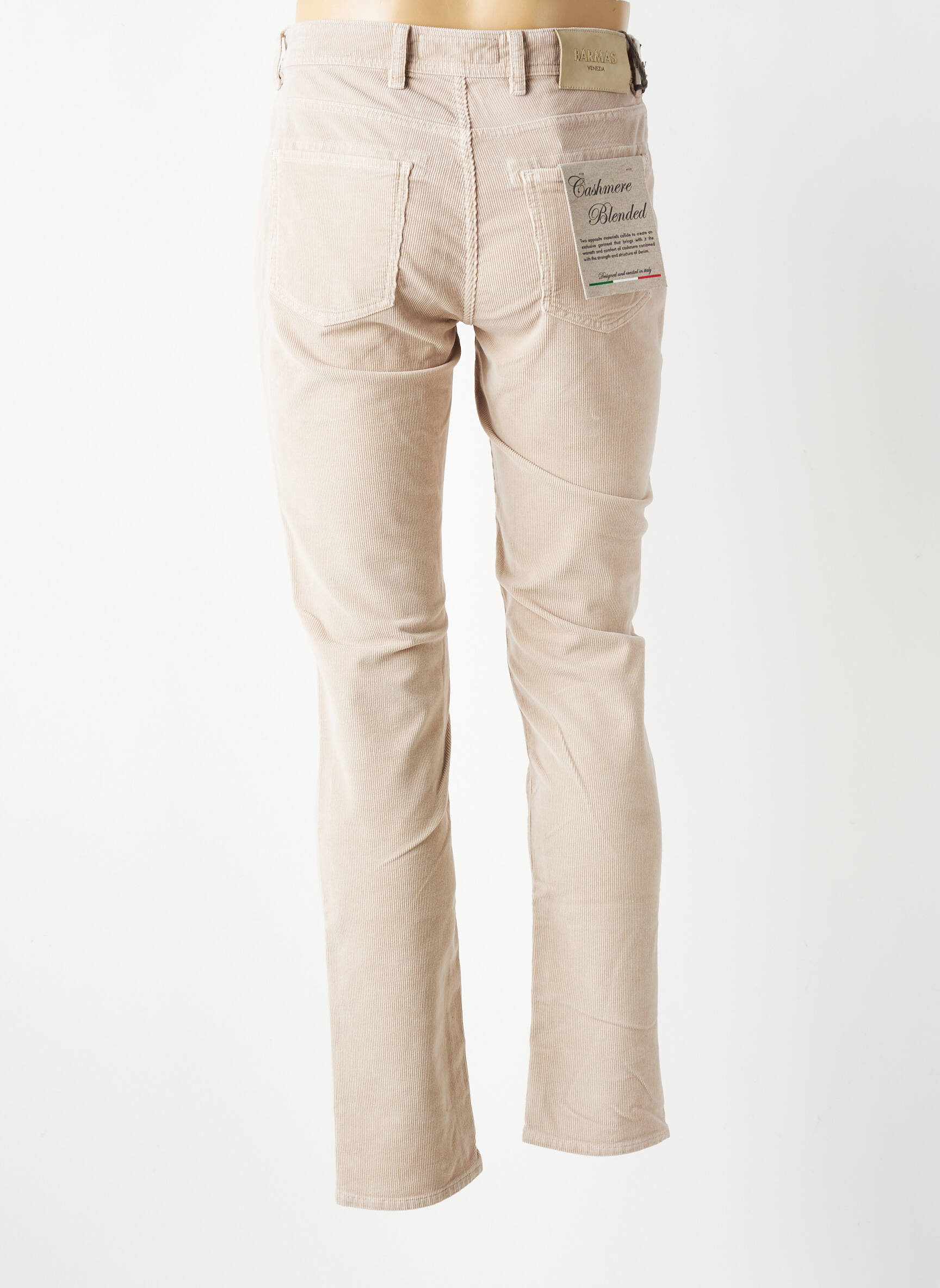Pantalon slim închidere cu fermoar sub clapetă cu nasturi bej BARMAS bărbat