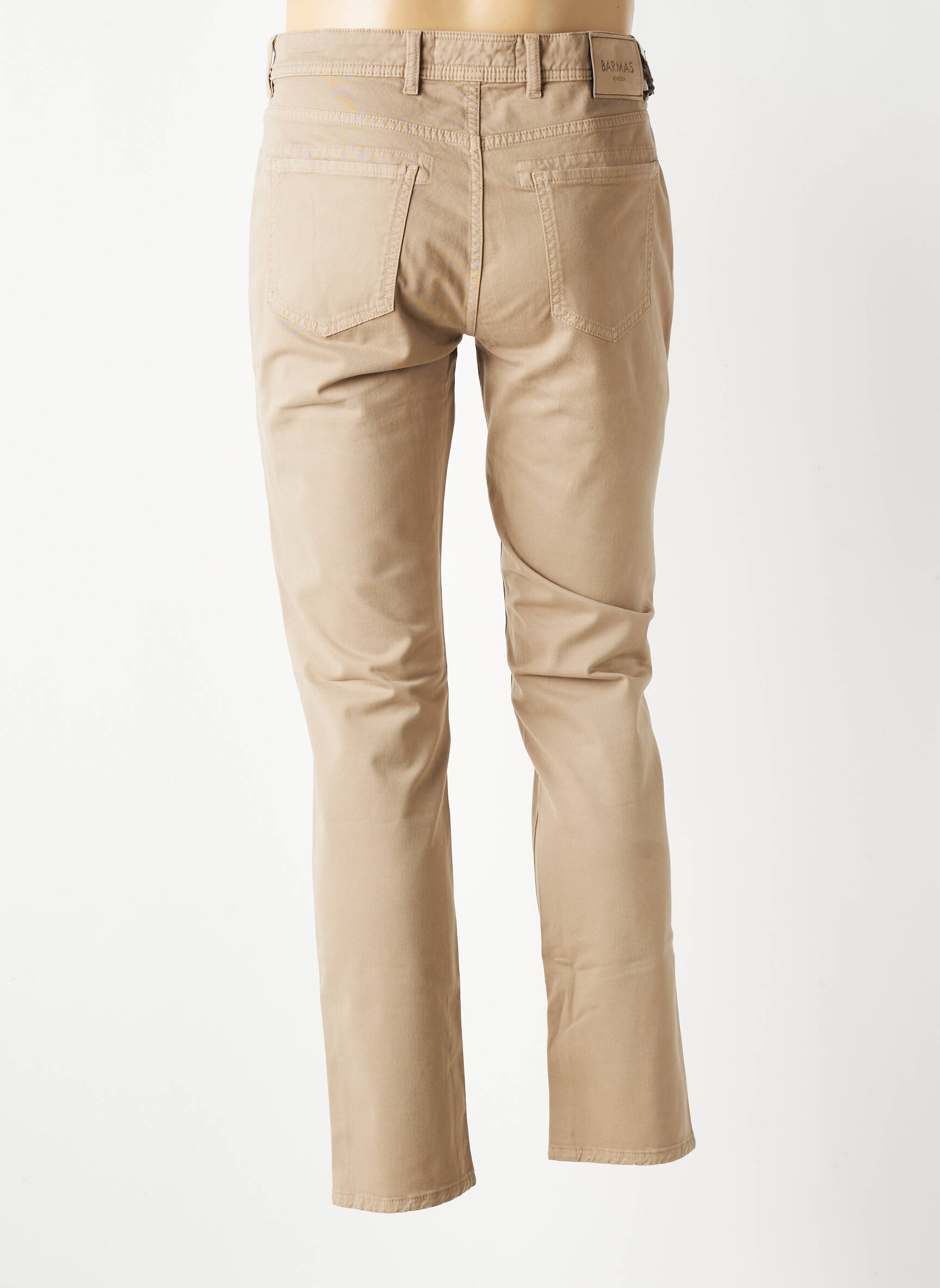 Pantalon slim închidere cu fermoar sub clapetă cu nasturi bej BARMAS bărbat