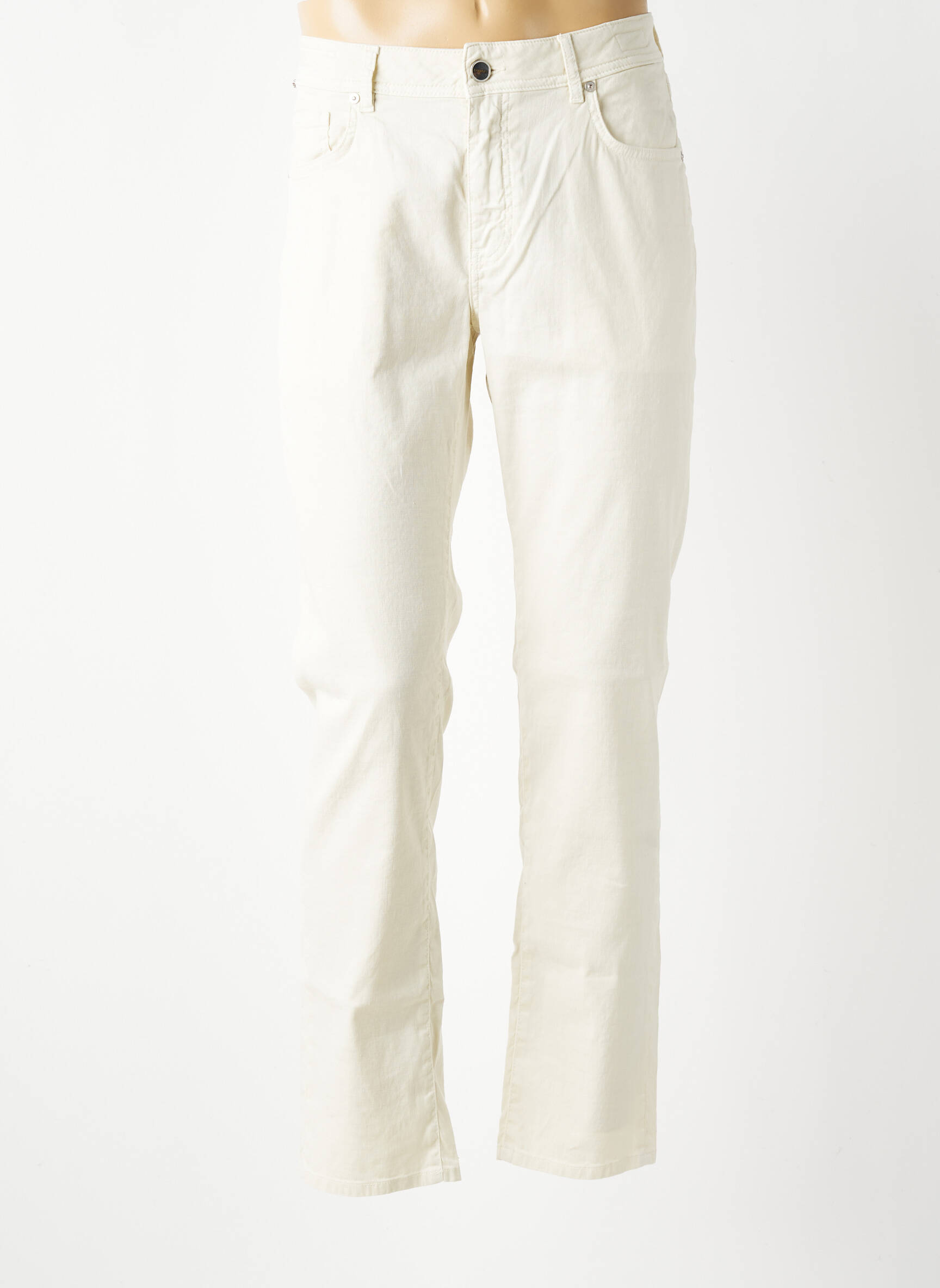 Pantalon slim închidere cu fermoar sub clapetă cu nasturi bej BARMAS bărbat
