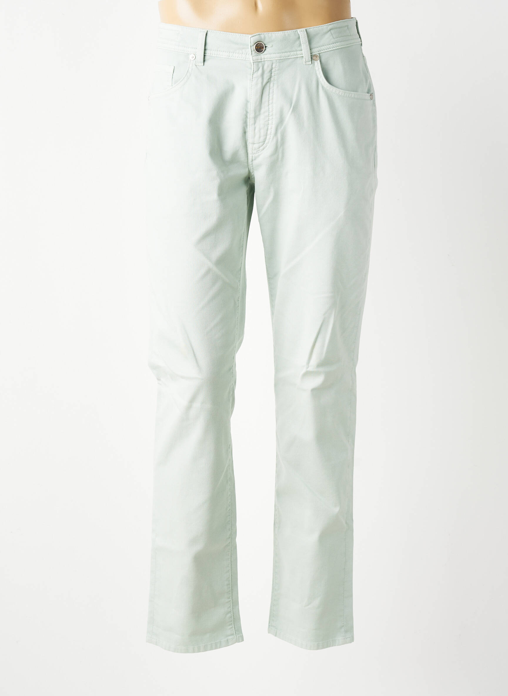 Pantalon slim închidere cu fermoar sub clapetă cu nasturi albastru BARMAS bărbat