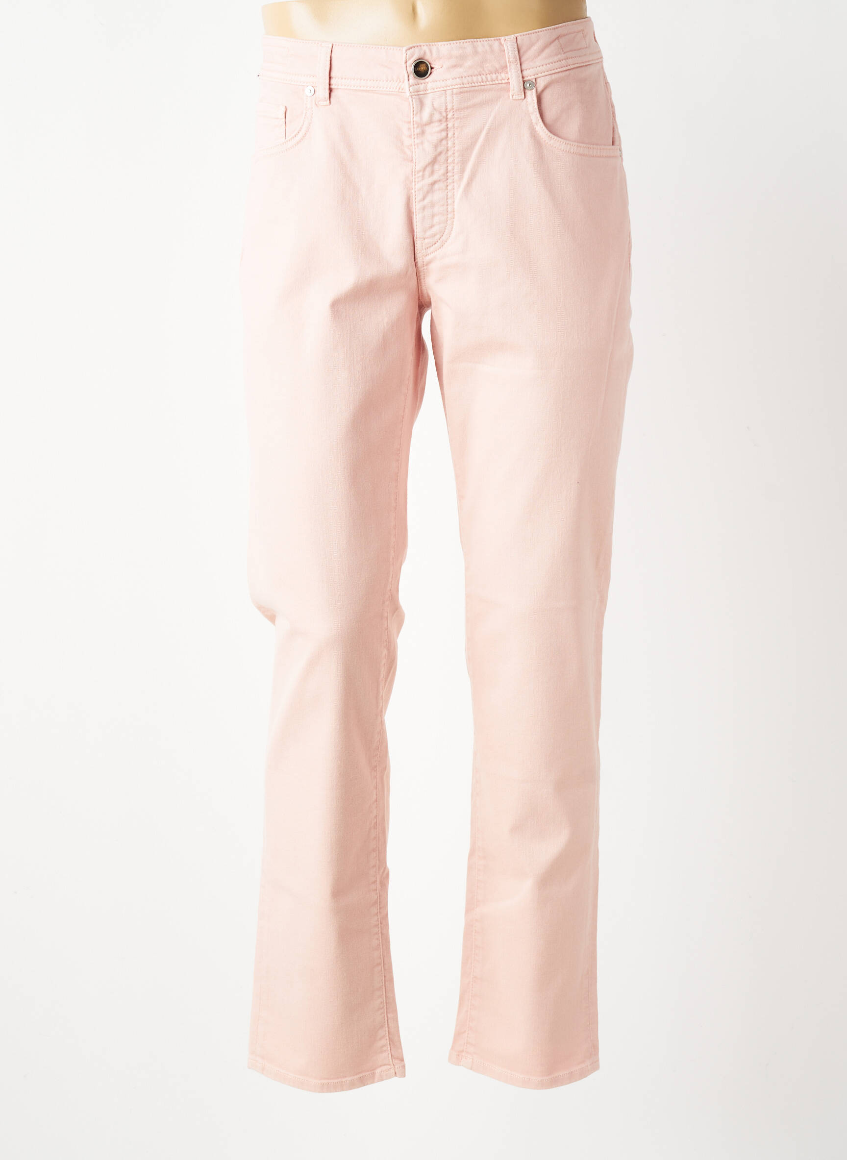 Pantalon slim închidere cu fermoar sub clapetă cu nasturi roz BARMAS bărbat