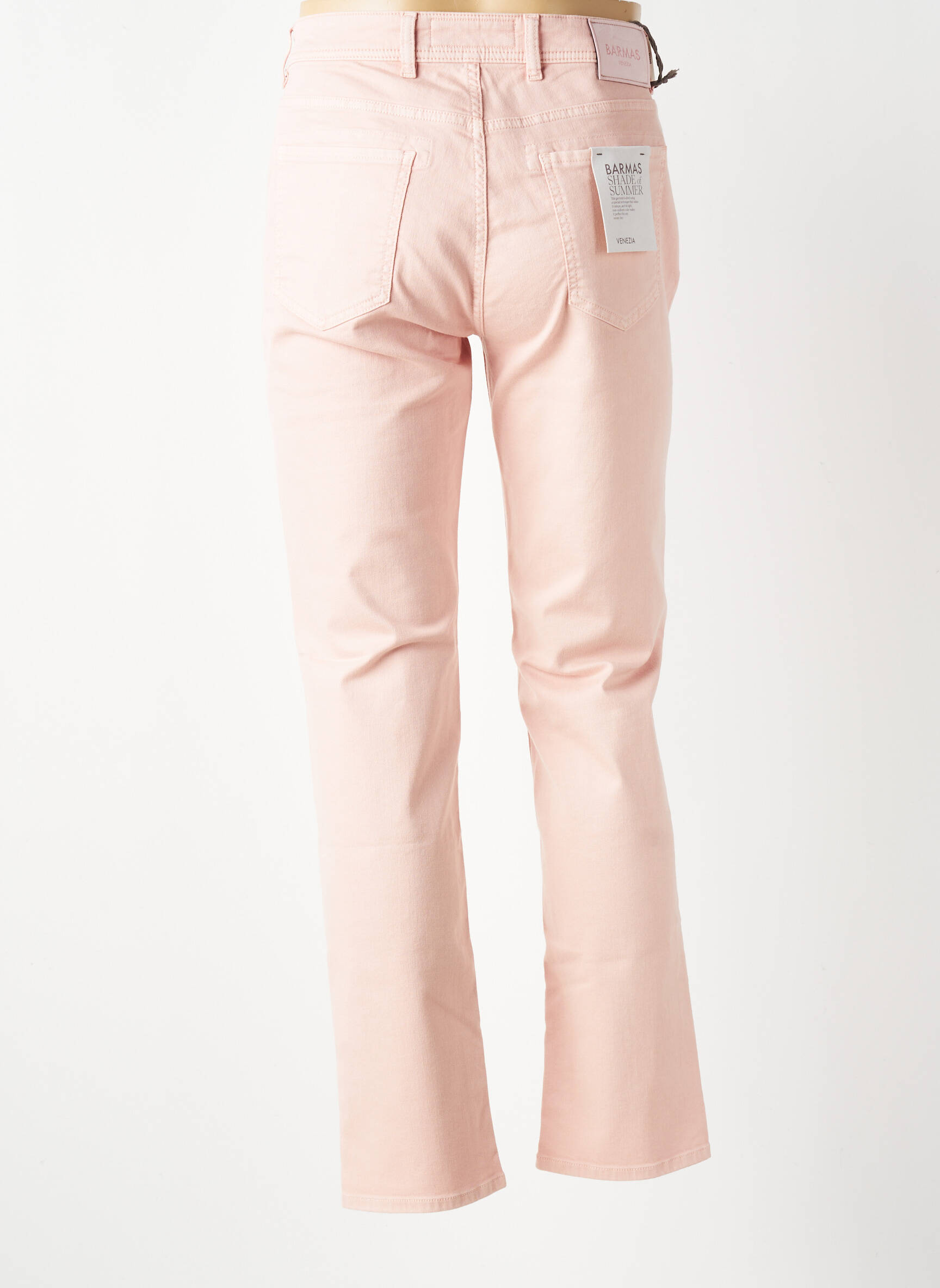 Pantalon slim închidere cu fermoar sub clapetă cu nasturi roz BARMAS bărbat