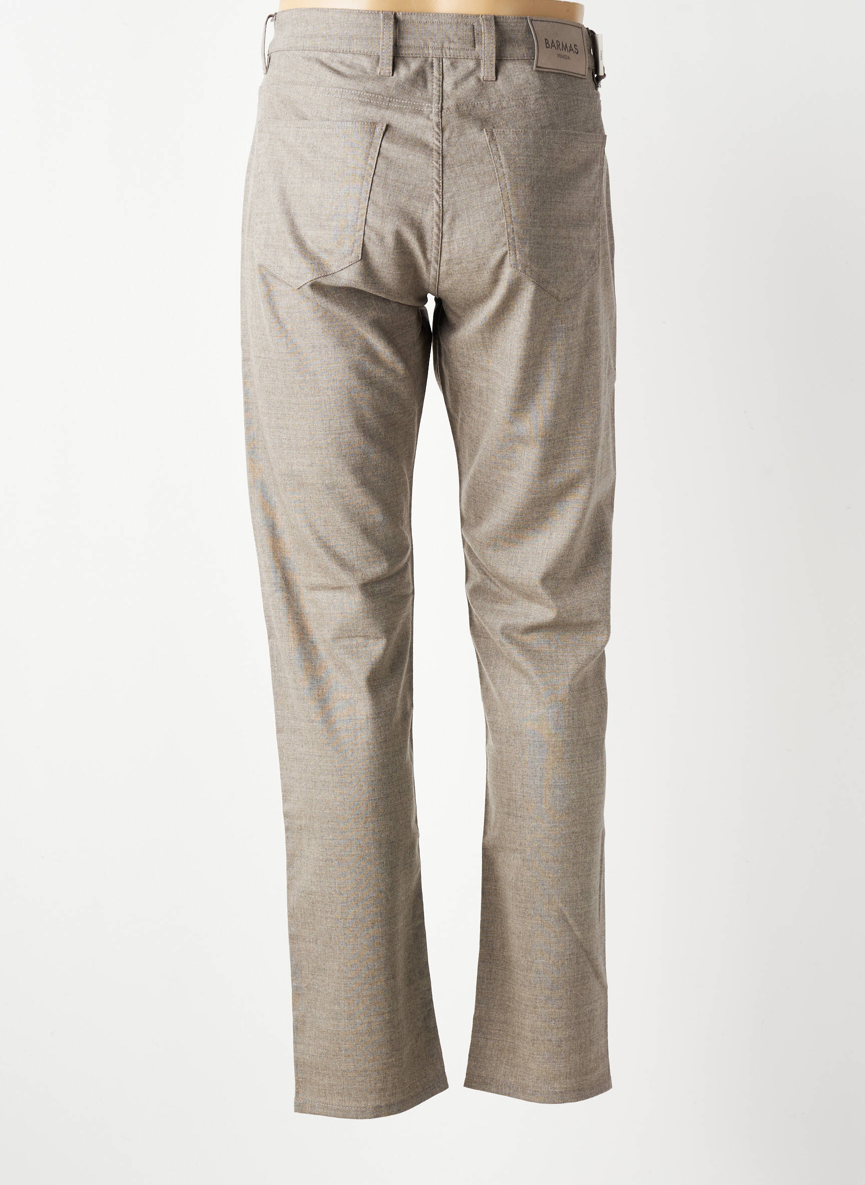 Pantalon slim închidere cu fermoar sub clapetă cu nasturi bej BARMAS bărbat