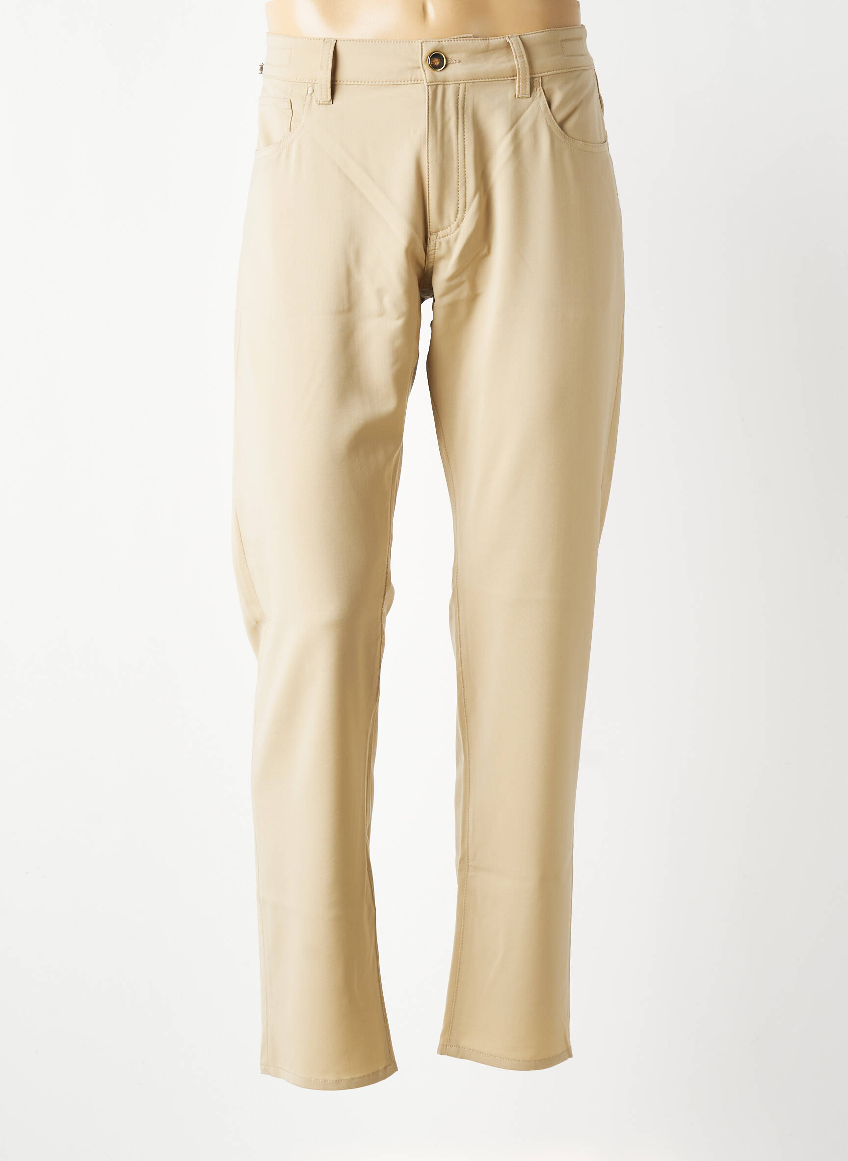 Pantalon drept croială dreaptă bej BARMAS bărbat