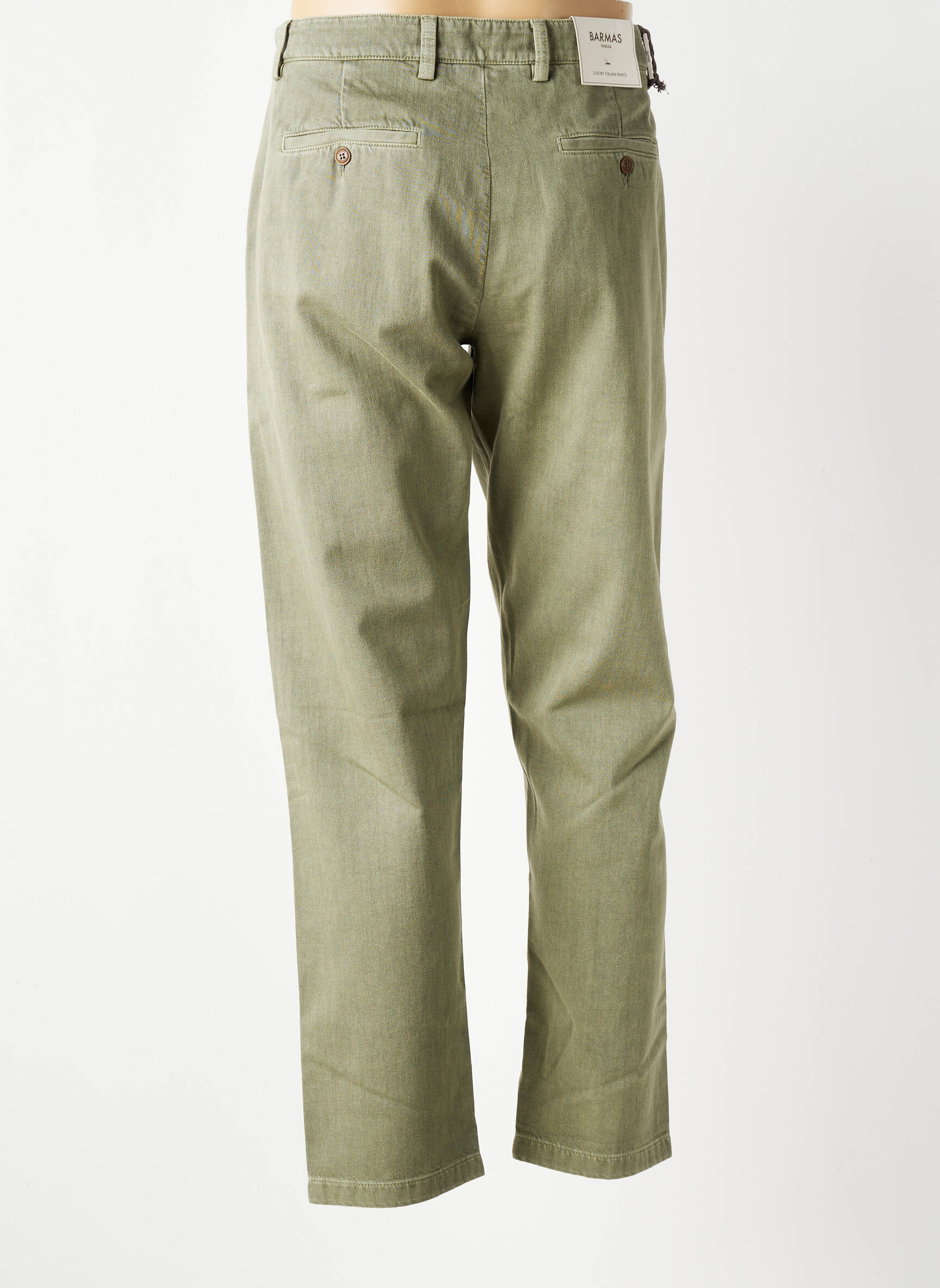 Pantalon drept închidere cu fermoar sub clapetă cu cârlig verde BARMAS bărbat