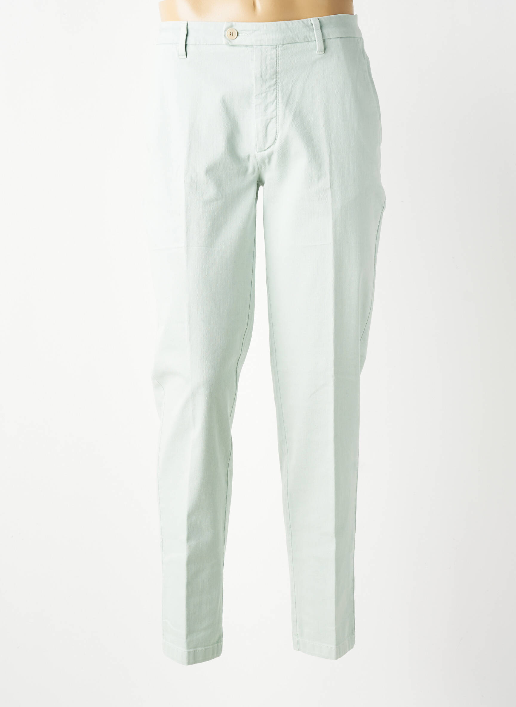 Pantalon slim închidere cu fermoar sub clapetă cu nasturi verde BARMAS bărbat