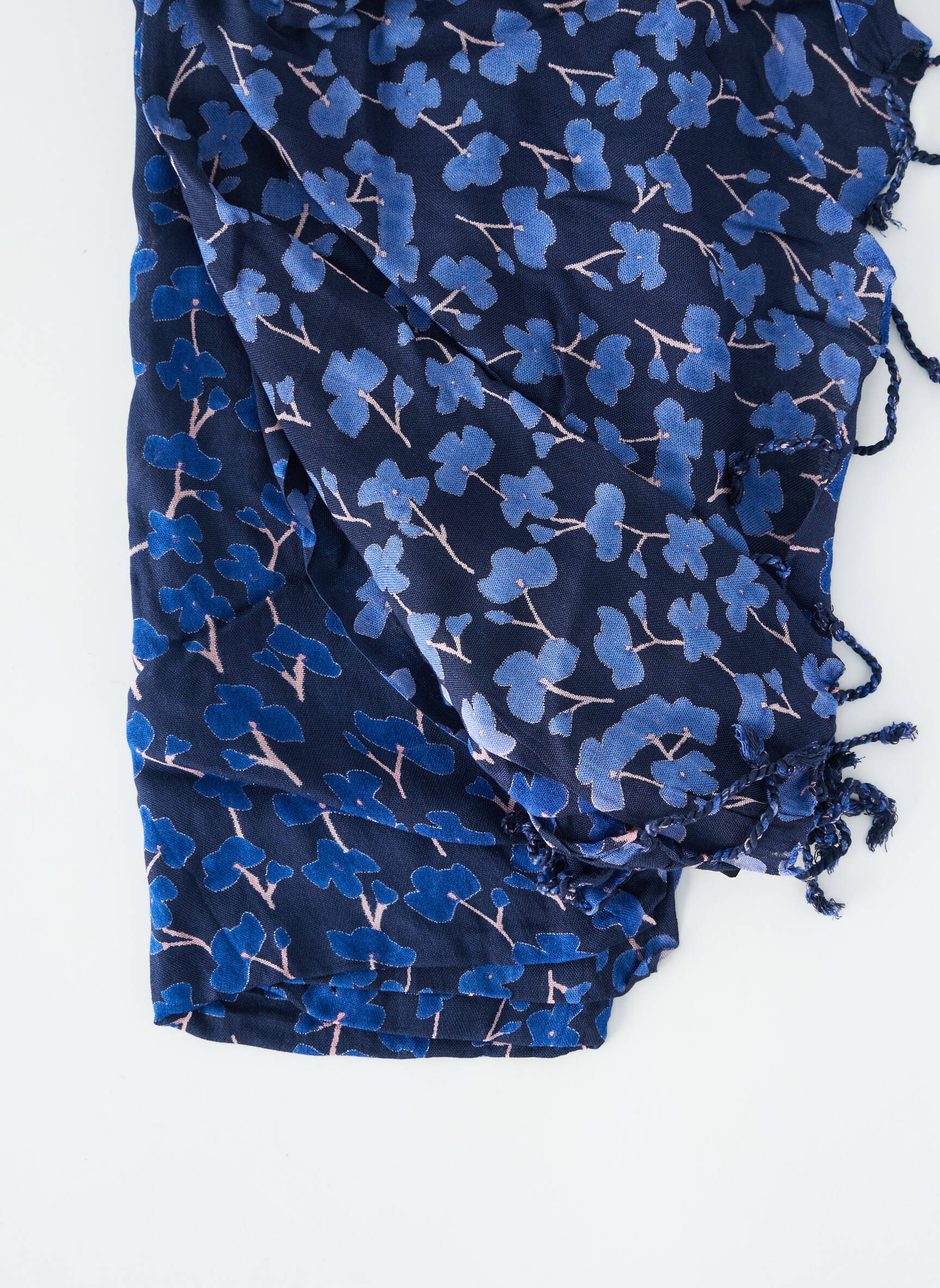Eșarfă țesătură poplin albastru THE BLUE TURBAN femeie
