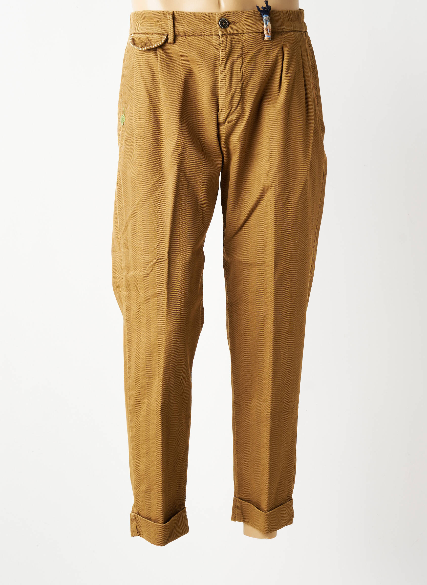 Pantalon chino buzunare mărime normală maro BOB bărbat