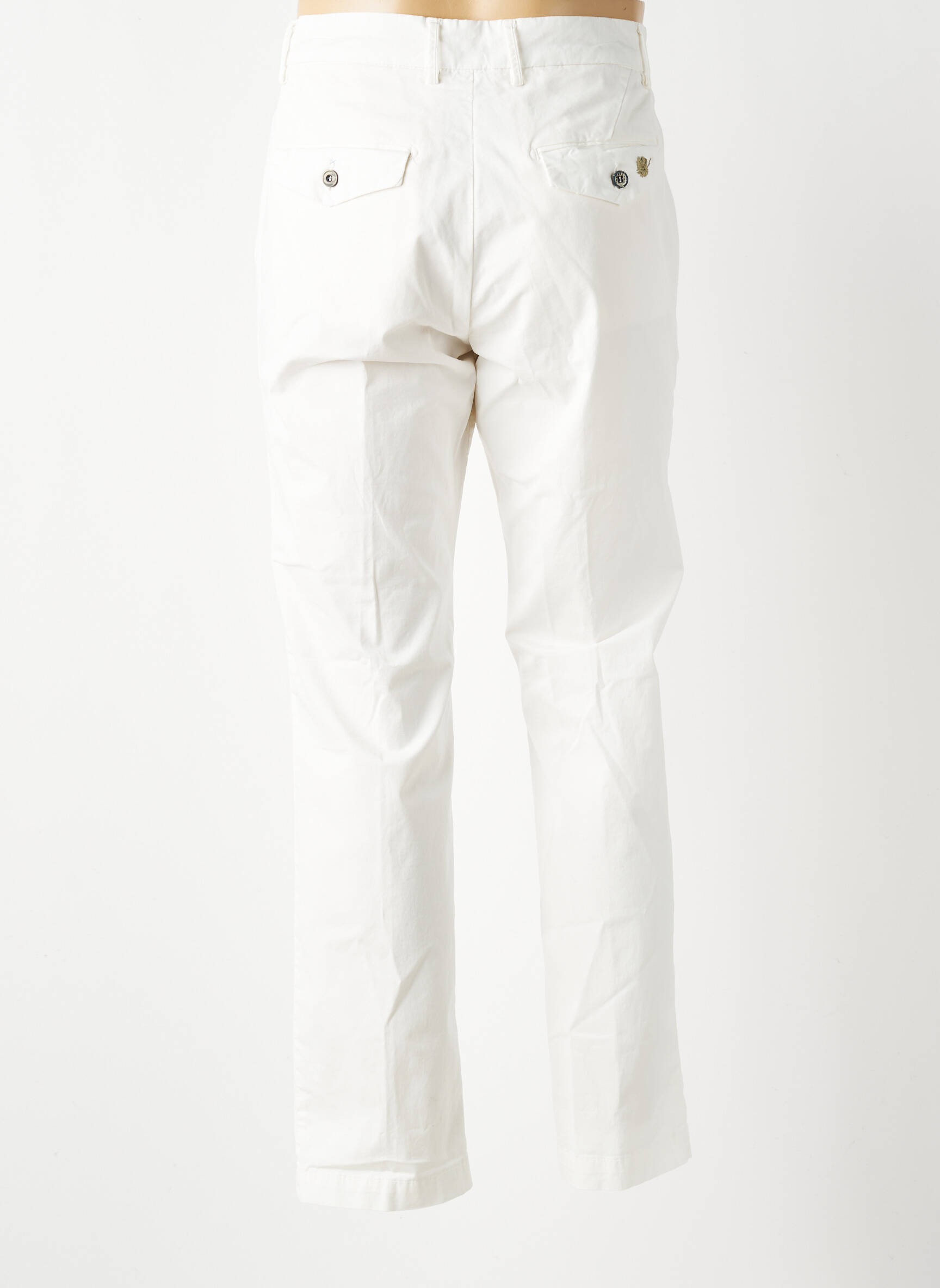 Pantalon chino elasticitate mărime normală alb BOB bărbat