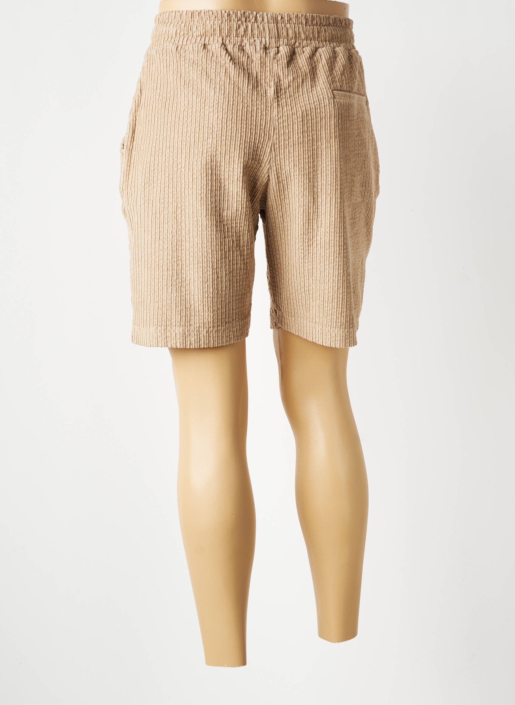 Bermudă talie elastică bej WOOL & CO bărbat