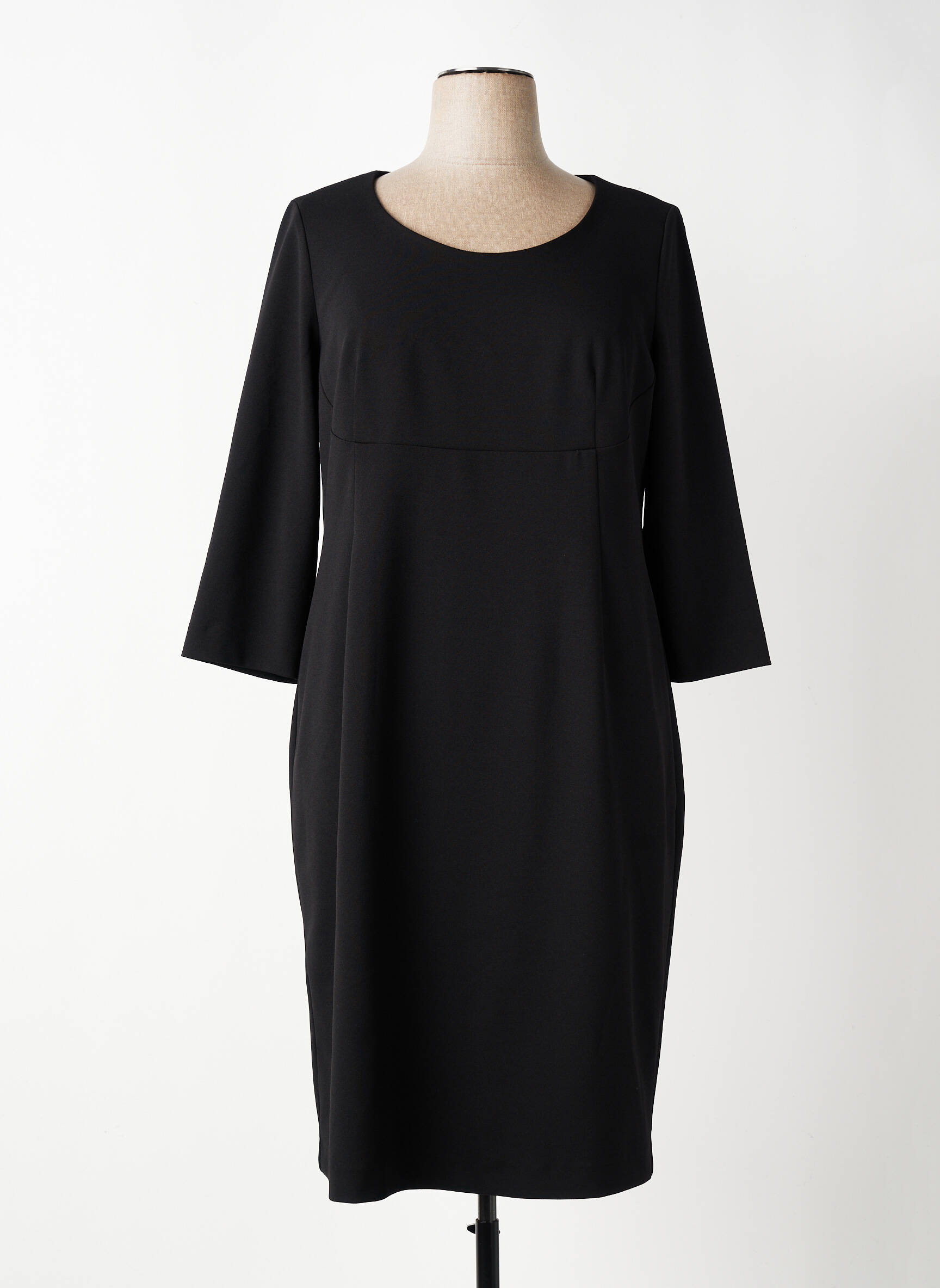 Rochie midi mâneci 3/4 mâneci 3/4 negru ELENA MIRO femeie