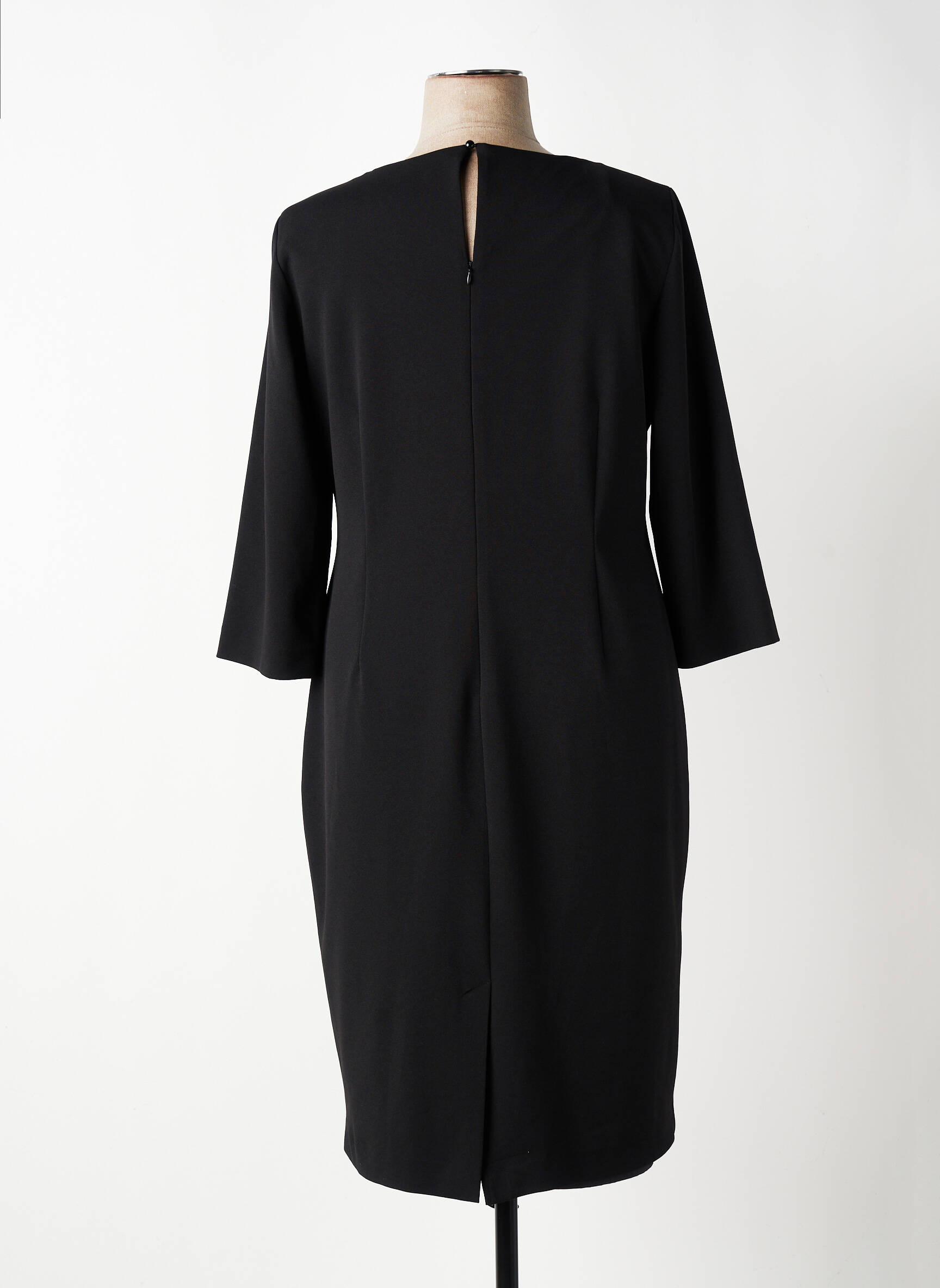 Rochie midi mâneci 3/4 mâneci 3/4 negru ELENA MIRO femeie