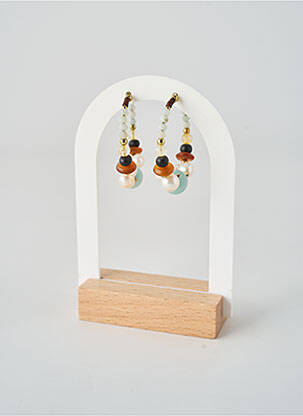 Cercei ornament cu mărgele maro NATURE BIJOUX femeie
