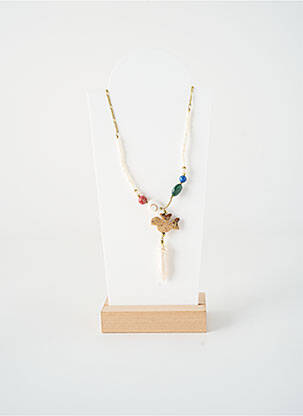 Colier ornament cu mărgele alb NATURE BIJOUX femeie