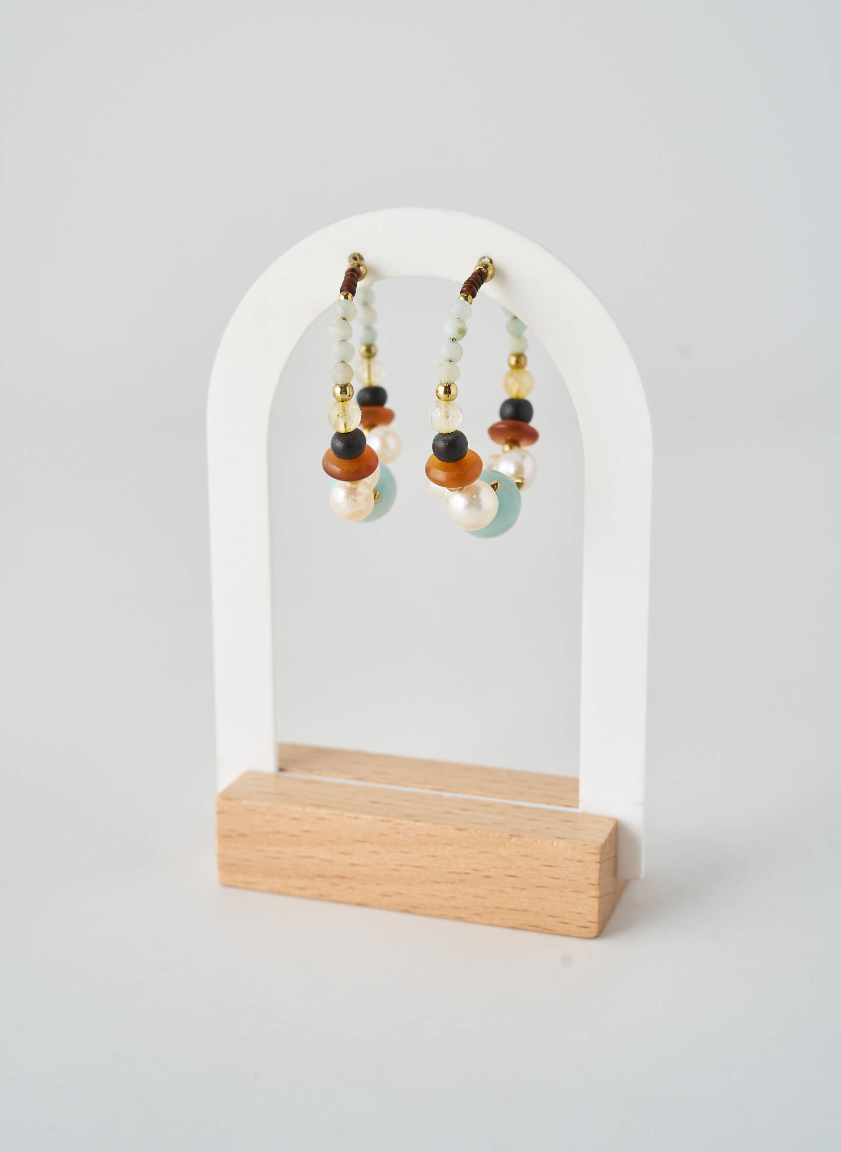 Cercei ornament cu mărgele maro NATURE BIJOUX femeie