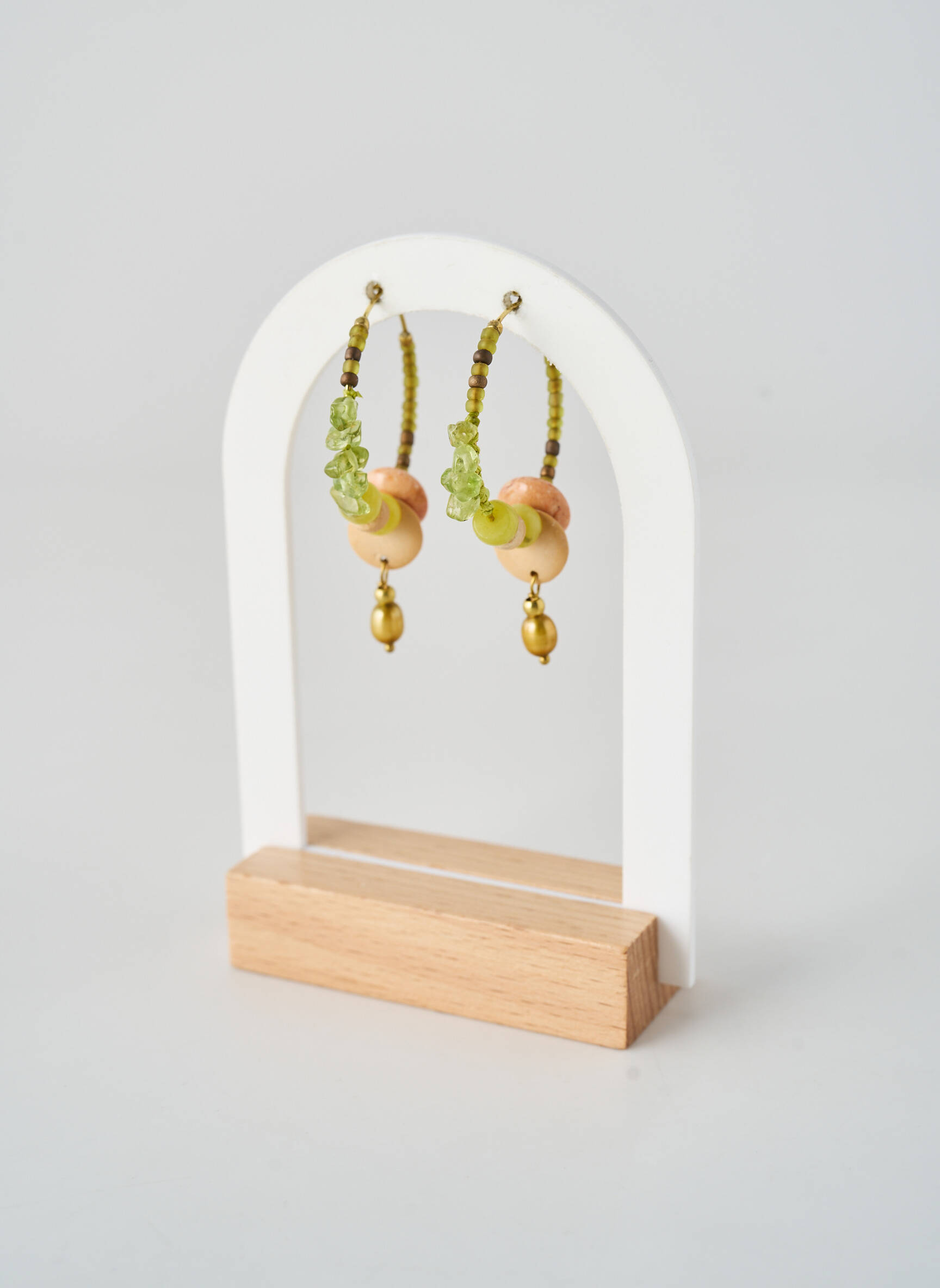 Cercei ornament cu mărgele verde NATURE BIJOUX femeie